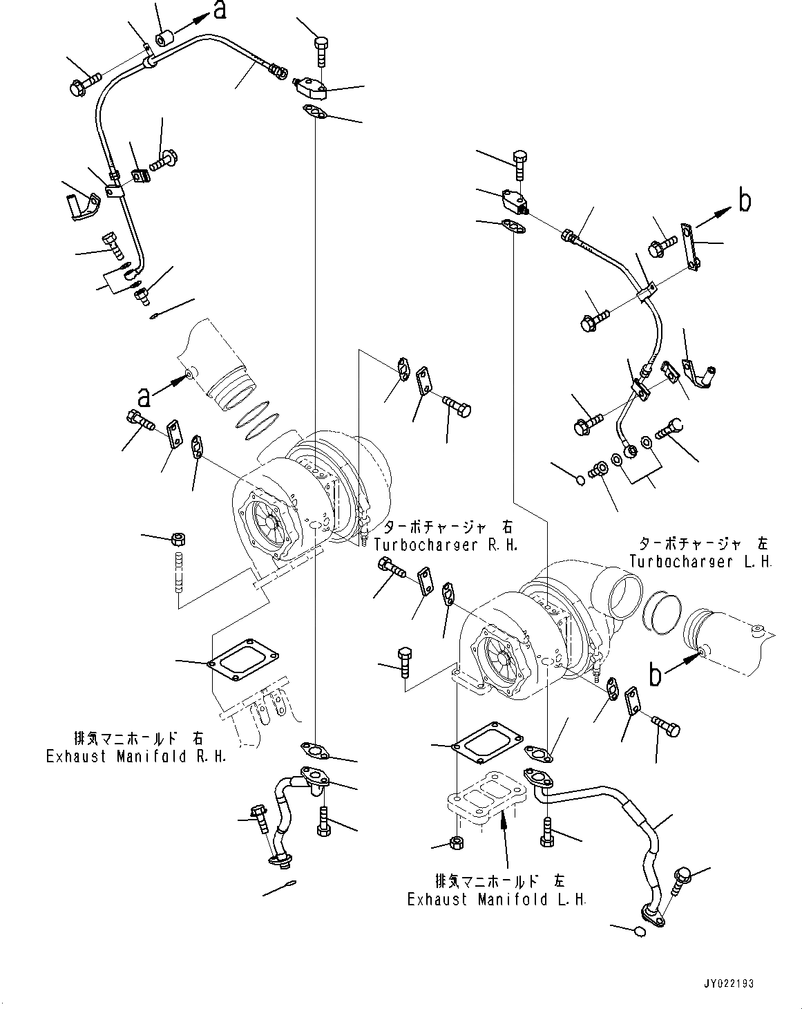 Схема запчастей Komatsu SAA12V140E-3D - ТУРБОНАГНЕТАТЕЛЬ, СИСТЕМА СМАЗКИ МАСЛОПРОВОДЯЩАЯ ЛИНИЯ (№-) ТУРБОНАГНЕТАТЕЛЬ, ДЛЯ ВЫС. ALTITUDE AREA ARRANGEMENT