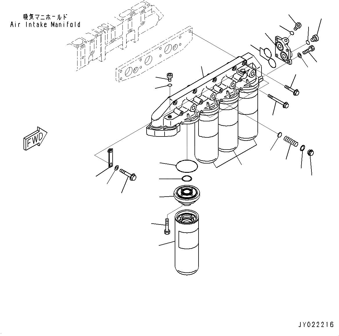 Схема запчастей Komatsu SAA12V140E-3D - ДВИГАТЕЛЬ МАСЛ. ФИЛЬТР, МАСЛ. ФИЛЬТР (№9-) ДВИГАТЕЛЬ МАСЛ. ФИЛЬТР