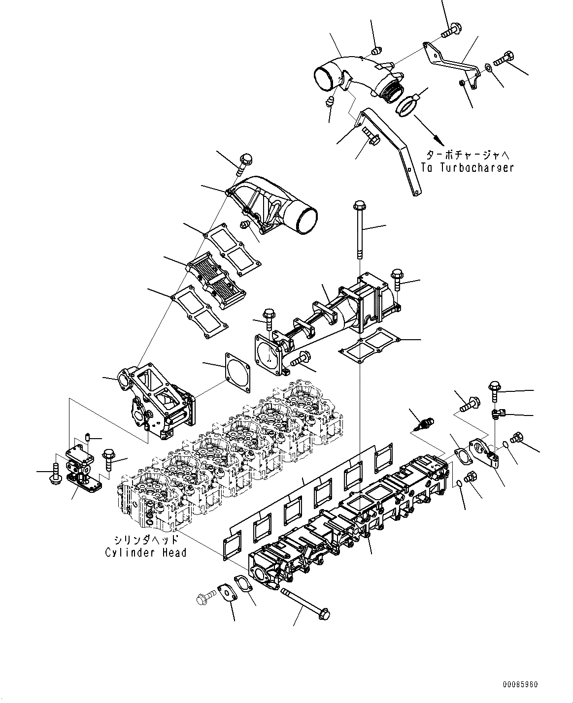 Схема запчастей Komatsu SAA6D140E-5ER - ТРУБОПРОВОД ВПУСКА ВОЗДУХА И СОЕДИН-Е (№8-) ТРУБОПРОВОД ВПУСКА ВОЗДУХА И СОЕДИН-Е