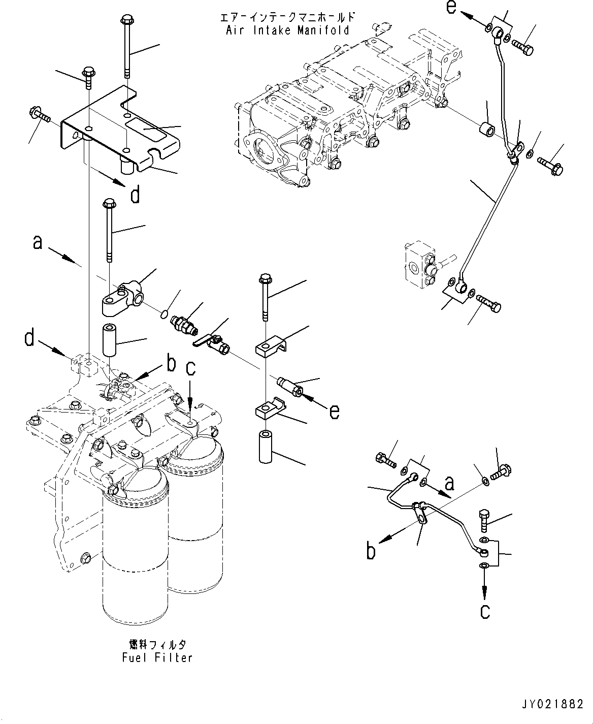 Схема запчастей Komatsu SAA6D140E-5ER - ТОПЛИВН. ФИЛЬТР., ВОЗДУШН. ВЕНТИЛЯЦИЯ (№8-) ТОПЛИВН. ФИЛЬТР.