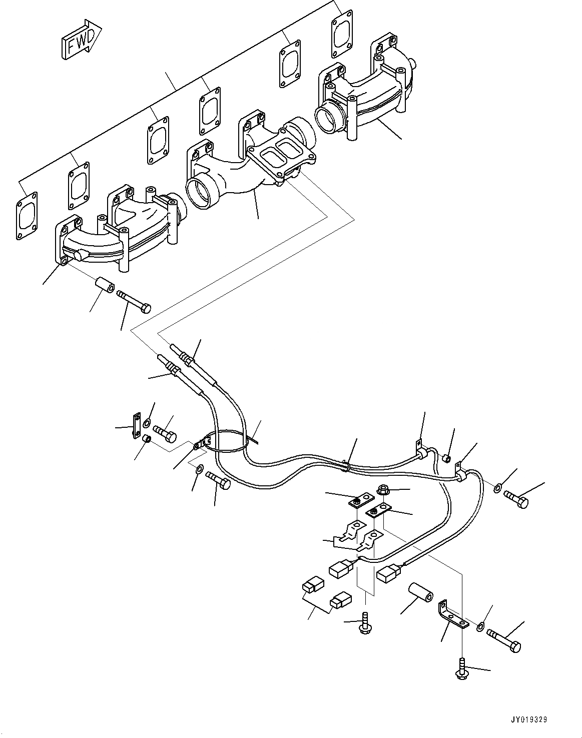 Схема запчастей Komatsu SAA6D170E-5BR - ВЫПУСКНОЙ КОЛЛЕКТОР, (№-) ВЫПУСКНОЙ КОЛЛЕКТОР, PM-CLINIC СПЕЦ-Я.
