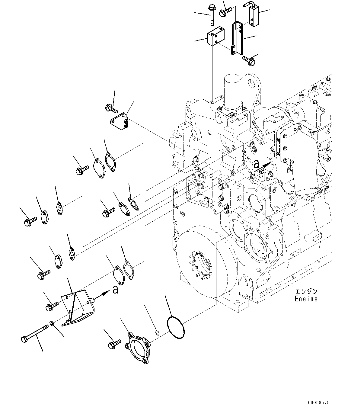 Схема запчастей Komatsu SAA6D170E-5BR - КРЫШКАДЛЯ ВЫПУСКН. GAS RE-CIRCULATION (EGR) LESS (№8-) КРЫШКАДЛЯ ВЫПУСКН. GAS RE-CIRCULATION (EGR) LESS