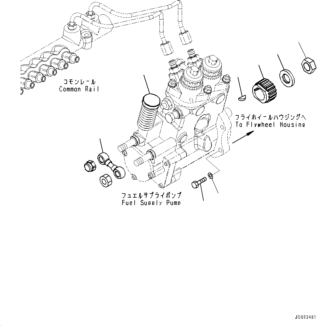 Схема запчастей Komatsu SAA6D170E-5BR - ТОПЛИВН. НАСОС, ВЫХОД СОЕДИНЕНИЕ (№8-) ТОПЛИВН. НАСОС