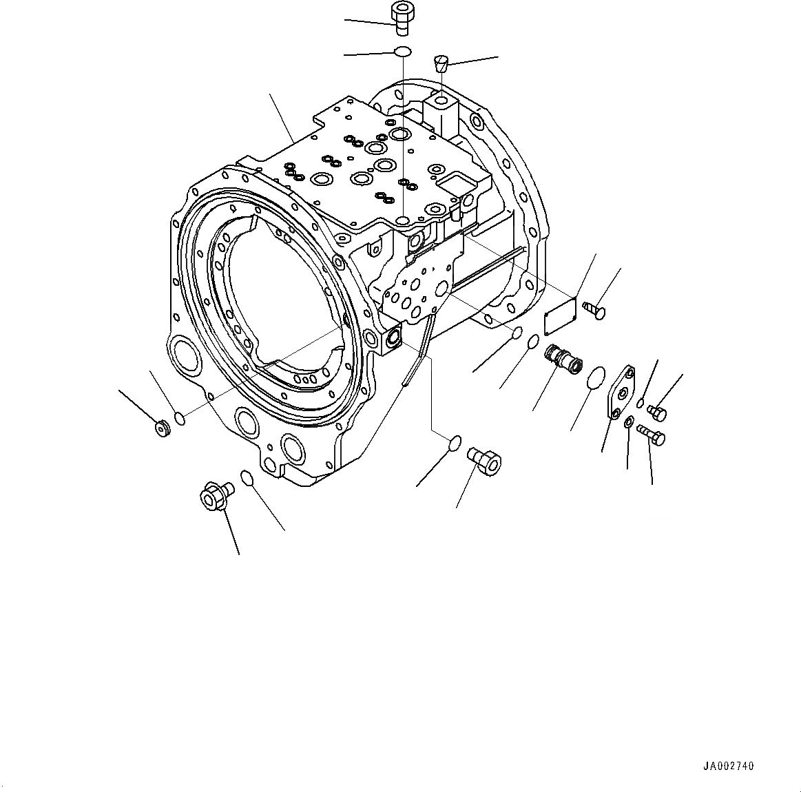 Схема запчастей Komatsu D65WX-17 - СИЛОВАЯ ПЕРЕДАЧА, КОРПУС ТРАНСМИССИИ (№-) СИЛОВАЯ ПЕРЕДАЧА, БЕЗ ПОВОРОТН. ОТВАЛ С ИЗМ. УГЛОМ DOZER, ВНУТР. РАМА