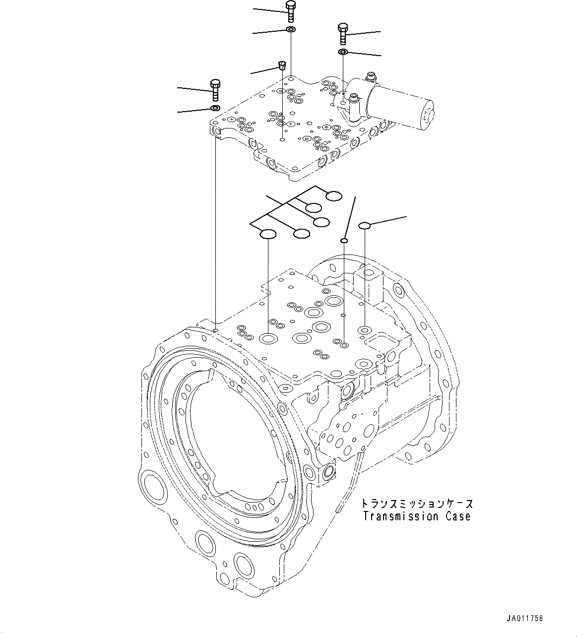 Схема запчастей Komatsu D65WX-17 - СИЛОВАЯ ПЕРЕДАЧА, ТРАНСМИССИЯ E.C.M.V. КЛАПАН КРЕПЛЕНИЕ (№-) СИЛОВАЯ ПЕРЕДАЧА, ПОВОРОТН. ОТВАЛ С ИЗМ. УГЛОМ DOZER, ВНУТР. РАМА, MM, ПОВОРОТН. ОТВАЛ С ИЗМ. УГЛОМ ОТВАЛ