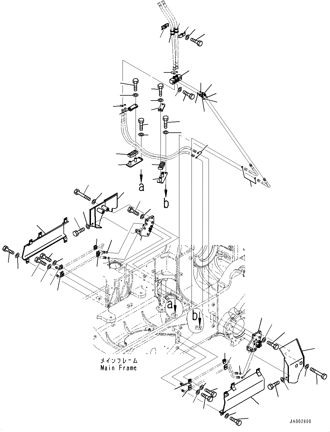 Схема запчастей Komatsu D65WX-17 - DOZER ОТВАЛ ТРУБЫ ДЛЯ ПОВОРОТА, КРЕПЛЕНИЕ (№-) DOZER ОТВАЛ ТРУБЫ ДЛЯ ПОВОРОТА