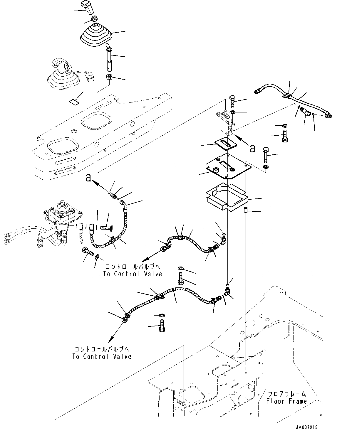 Схема запчастей Komatsu D65WX-17 - DOZER УПРАВЛ-Е, НАВЕСН. ОБОРУД РЫЧАГ (№-) DOZER УПРАВЛ-Е, С ЗАДН. -НАВЕСН. ОБОРУД