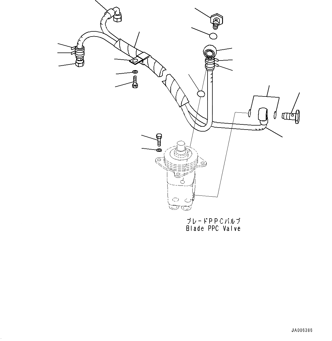 Схема запчастей Komatsu D65WX-17 - DOZER УПРАВЛ-Е, ТРУБЫ (/) (№-) DOZER УПРАВЛ-Е, С ПОВОРОТН. ОТВАЛ С ИЗМ. УГЛОМ DOZER, ВНУТР. РАМА, ЗАДН. -НАВЕСН. ОБОРУД, ДЛЯ D MACHINE УПРАВЛ-Е ЗАГЛУШКА И PLAY