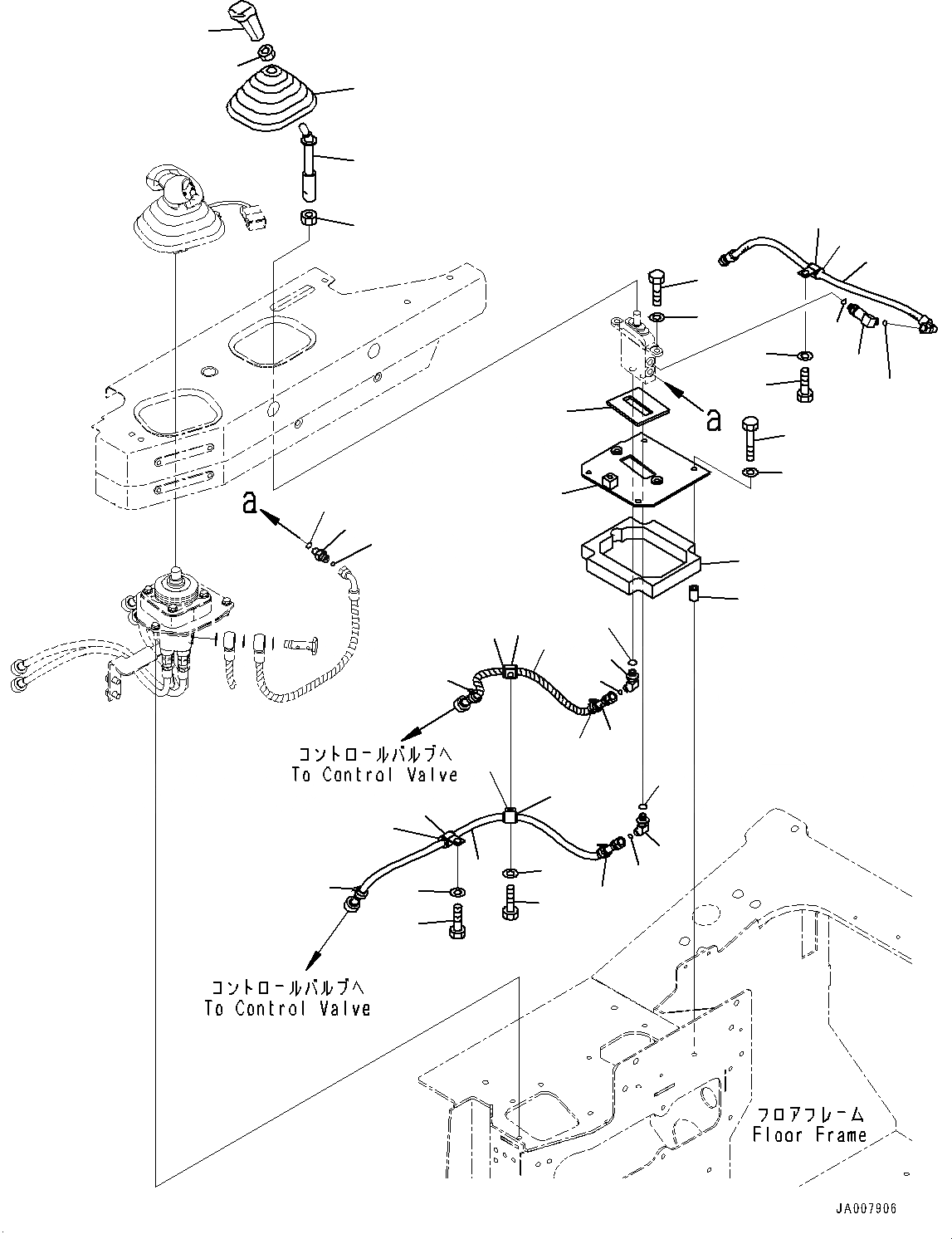 Схема запчастей Komatsu D65WX-17 - DOZER УПРАВЛ-Е, ТРУБЫ (/) (№-) DOZER УПРАВЛ-Е, С ПОВОРОТН. ОТВАЛ С ИЗМ. УГЛОМ DOZER, ВНУТР. РАМА, ЗАДН. -НАВЕСН. ОБОРУД, ДЛЯ D MACHINE УПРАВЛ-Е ЗАГЛУШКА И PLAY