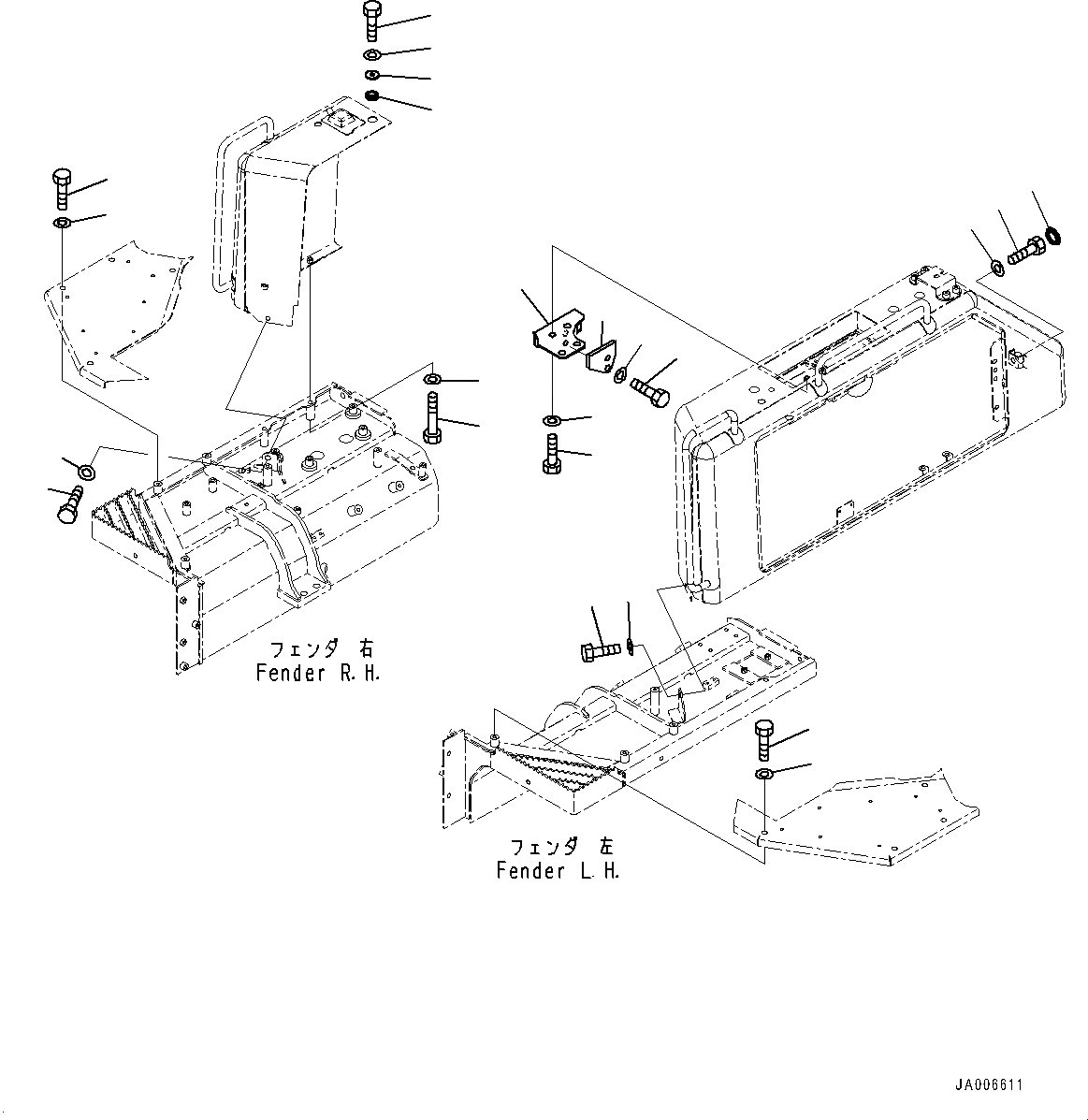 Схема запчастей Komatsu D65WX-17 - КРЫШКА КРЫЛА, КРЕПЛЕНИЕ (№-) КРЫШКА КРЫЛА, С ЗАПРАВОЧН.LING НАСОС