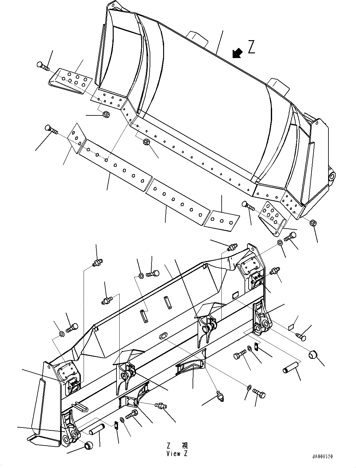 Схема запчастей Komatsu D65WX-17 - DOZER ОТВАЛ (№-) DOZER ОТВАЛ, ДЛЯ SIGMADOZER, ШИР. GAUGE, D MACHINE УПРАВЛ-Е ДВОЙН. МАЧТА
