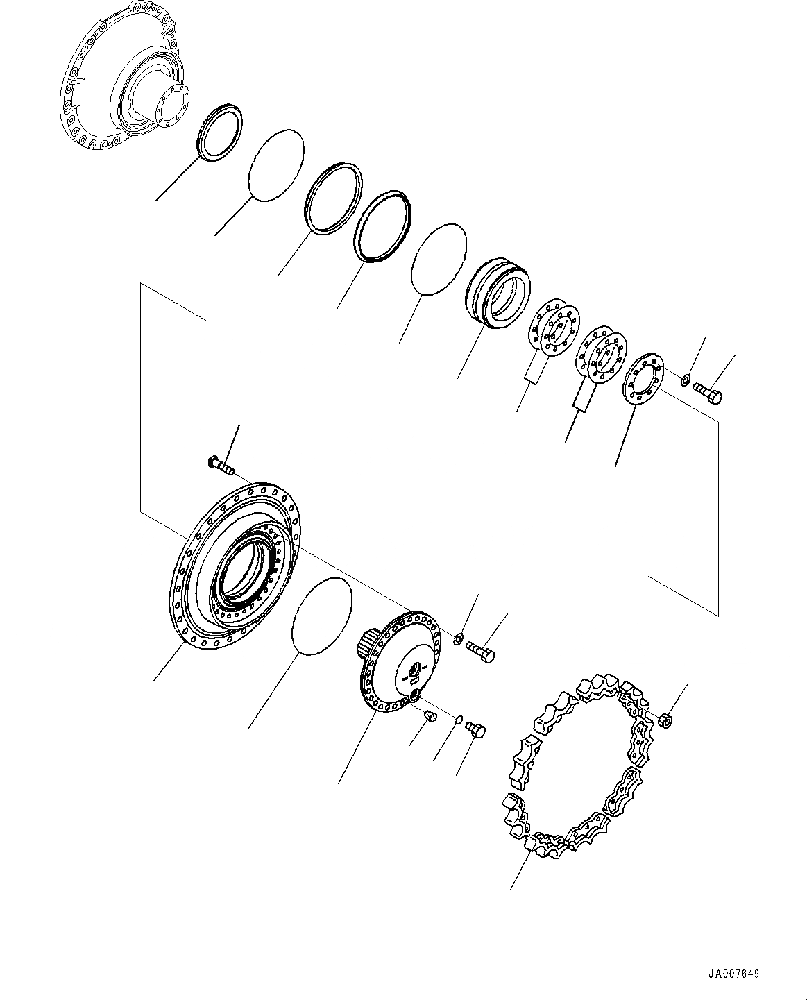 Схема запчастей Komatsu D65PX-17 - КОНЕЧНАЯ ПЕРЕДАЧА, ЗВЕЗДОЧКА ВТУЛКА, ЛЕВ. (№-) КОНЕЧНАЯ ПЕРЕДАЧА, С SEGMENTED TEETH, ДЛЯ ПОВОРОТН. ОТВАЛА С ИЗМ. УГЛОМ DOZER, ВНУТР. РАМА, MM, ПОВОРОТН. ОТВАЛ С ИЗМ. УГЛОМ ОТВАЛ, PLUS TY