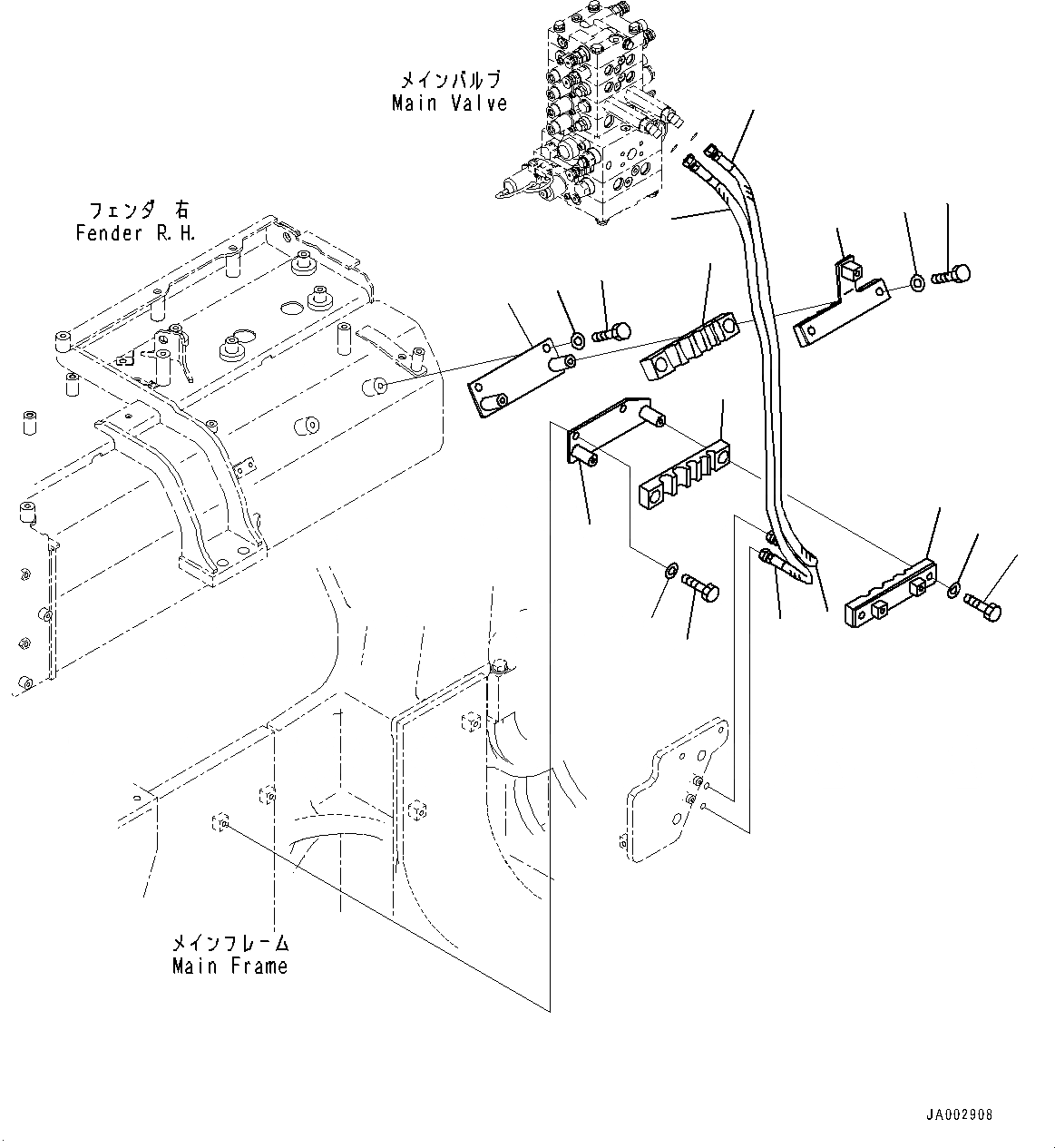 Схема запчастей Komatsu D65PX-17 - DOZER ПЕРЕКОС. ОТВАЛА ТРУБЫ, ТРУБЫ (№-) DOZER ПЕРЕКОС. ОТВАЛА ТРУБЫ, ПРЯМ. ОТВАЛ С ПЕРЕКОСОМ