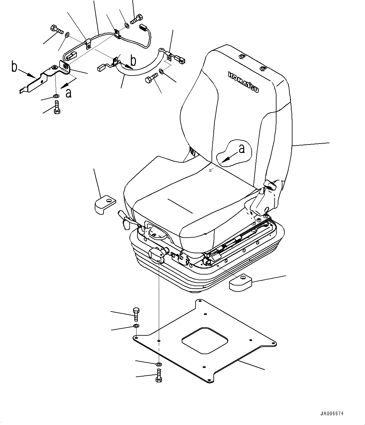 Схема запчастей Komatsu D65PX-17 - СИДЕНЬЕ ОПЕРАТОРА, КРЕПЛЕНИЕ (№-8) СИДЕНЬЕ ОПЕРАТОРА, МЕХАНИЧ. С ВОЗД. ПОДВЕСКОЙ, ТКАНЬ, TURN, НАКЛОН., С ОБОГРЕВ-ЛЕМ