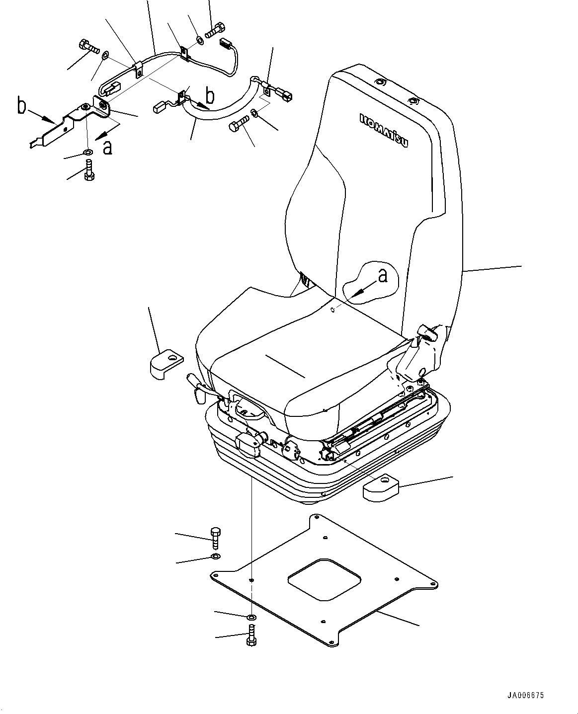 Схема запчастей Komatsu D65PX-17 - СИДЕНЬЕ ОПЕРАТОРА, КРЕПЛЕНИЕ (№-8) СИДЕНЬЕ ОПЕРАТОРА, МЕХАНИЧ. С ВОЗД. ПОДВЕСКОЙ, ТКАНЬ, TURN, НАКЛОН., HI-BACK ТИП, С ОБОГРЕВ-ЛЕМ