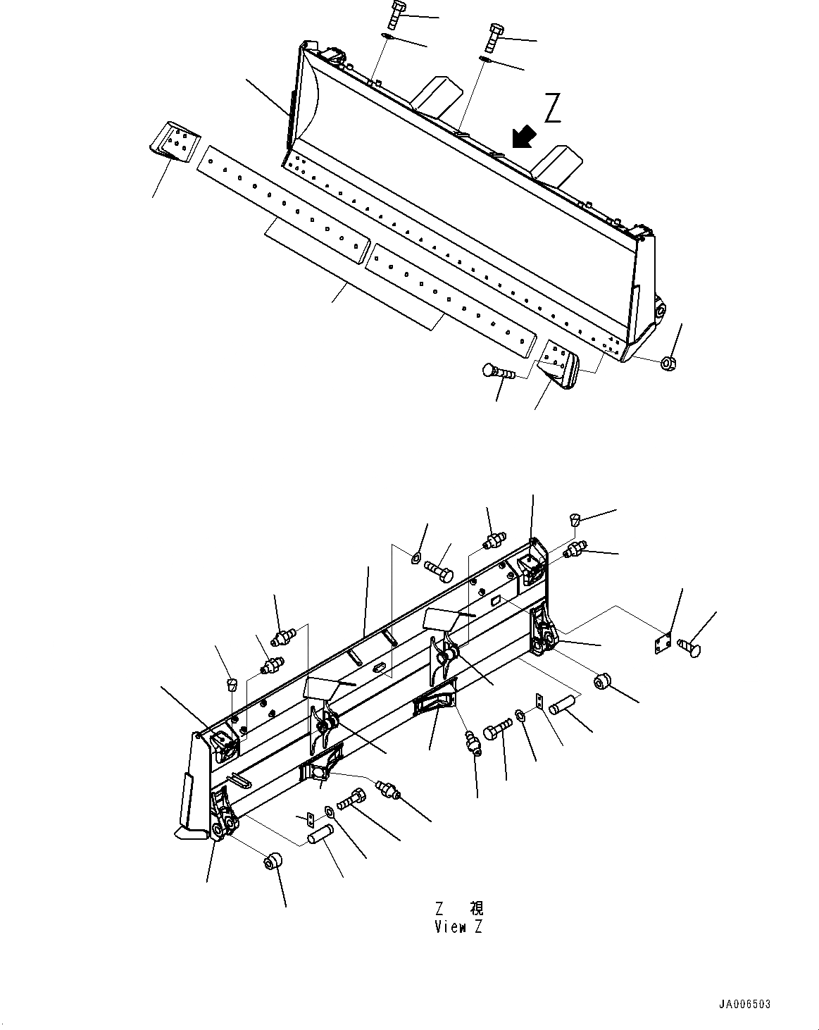 Схема запчастей Komatsu D65PX-17 - DOZER ОТВАЛ (№-) DOZER ОТВАЛ, ДЛЯ ПРЯМОГО ОТВАЛА, ОТВАЛ С ПЕРЕКОСОМ, D MACHINE УПРАВЛ-Е ДВОЙН. МАЧТА