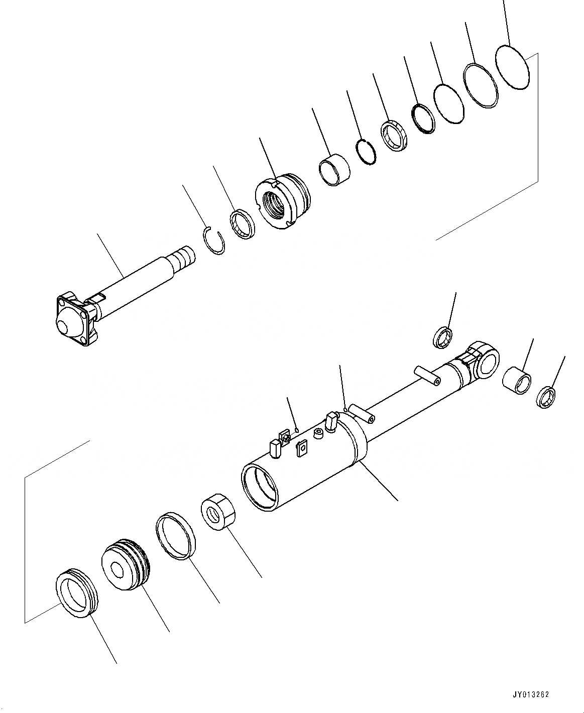Схема запчастей Komatsu D65PX-17 - DOZER ЦИЛИНДР ПЕРЕКОСА ОТВАЛА (№-) DOZER ЦИЛИНДР ПЕРЕКОСА ОТВАЛА, БЕЗ ПОВОРОТН. ОТВАЛ С ИЗМ. УГЛОМ DOZER, ВНУТР. РАМА