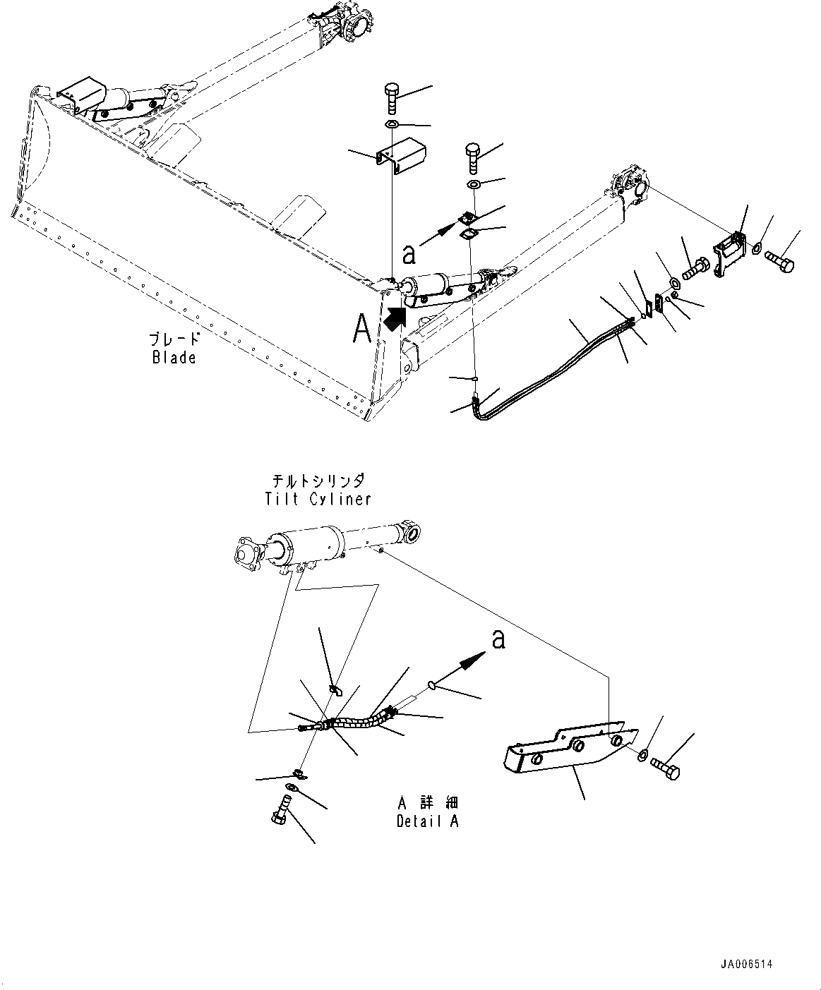 Схема запчастей Komatsu D65PX-17 - DOZER ЦИЛИНДР ПЕРЕКОСА ОТВАЛА ТРУБЫ (№-) DOZER ЦИЛИНДР ПЕРЕКОСА ОТВАЛА ТРУБЫ, ДЛЯ ОТВАЛ С ПЕРЕКОСОМ