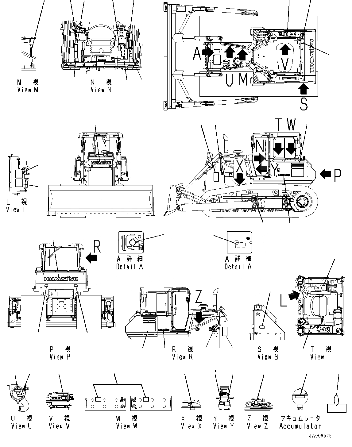 Схема запчастей Komatsu D65PX-17 - МАРКИРОВКА, (№-) МАРКИРОВКА, АНГЛ., С ПОВОРОТН. ОТВАЛ С ИЗМ. УГЛОМ DOZER, ВНУТР. РАМА, ДЛЯ СТРАН ЕС НОВ. NOISE ARRANGEMENT 