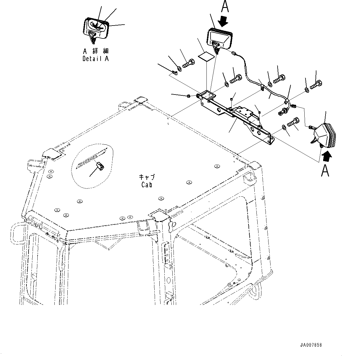 Схема запчастей Komatsu D65EX-17 - ДОПОЛН. ЛАМПА РАБОЧ. ОСВЕЩЕНИЯ (№-) ДОПОЛН. ЛАМПА РАБОЧ. ОСВЕЩЕНИЯ, ЗАДН. ТИП