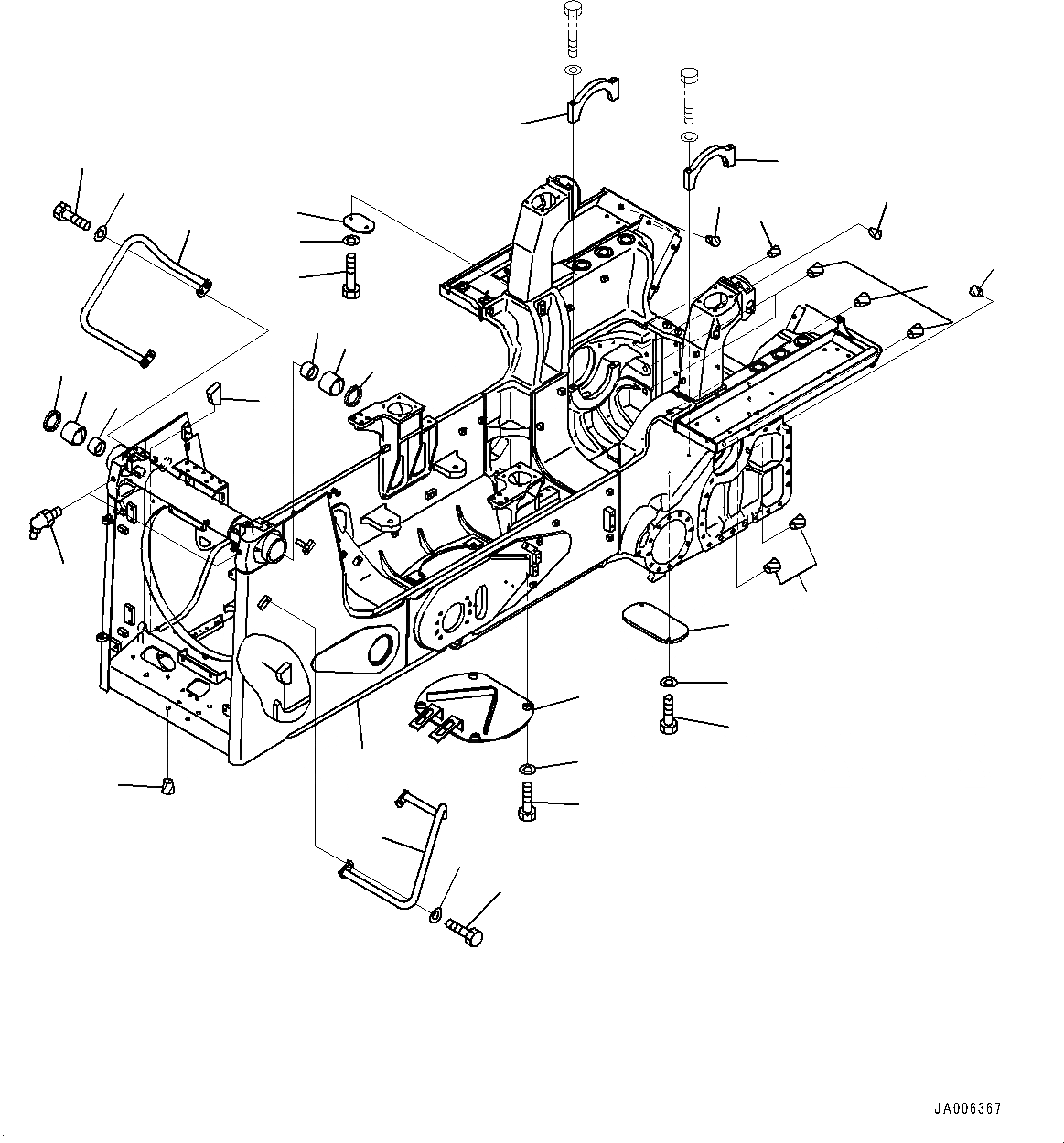 Схема запчастей Komatsu D65EX-17 - ОСНОВН. РАМА (№-) ОСНОВН. РАМА, ДЛЯ ЗАПРАВОЧН.LING НАСОС, ПОВОРОТН. ОТВАЛ С ИЗМ. УГЛОМ DOZER, ВНУТР. РАМА