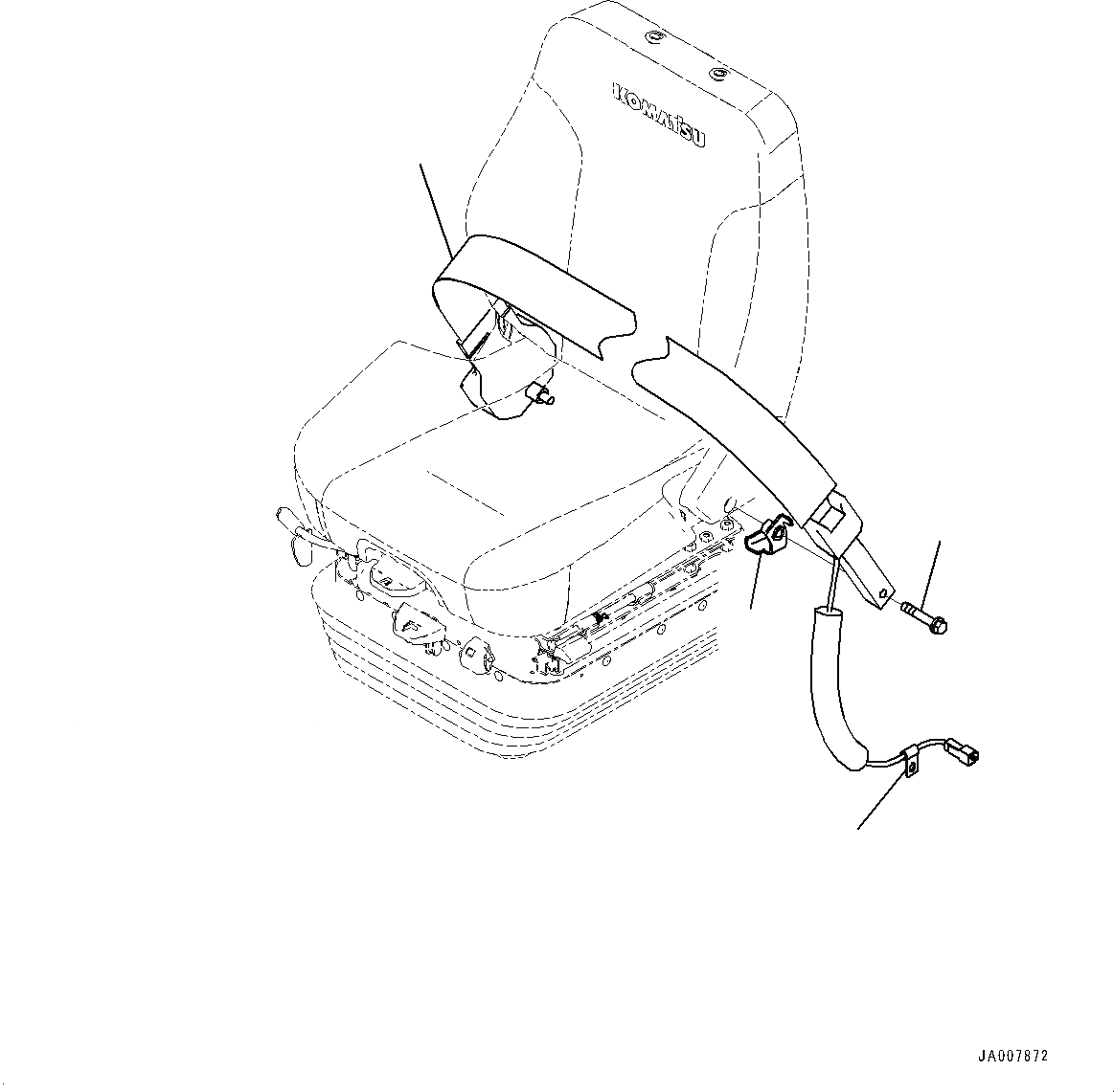 Схема запчастей Komatsu D65EX-17 - РЕМЕНЬ БЕЗОПАСНОСТИ (№-) РЕМЕНЬ БЕЗОПАСНОСТИ, 78MM РЕМЕНЬ БЕЗОПАСНОСТИ, -POINT ТИП, С ВОЗД. ПОДВЕСКОЙ СИДЕНЬЕ ОПЕРАТОРА