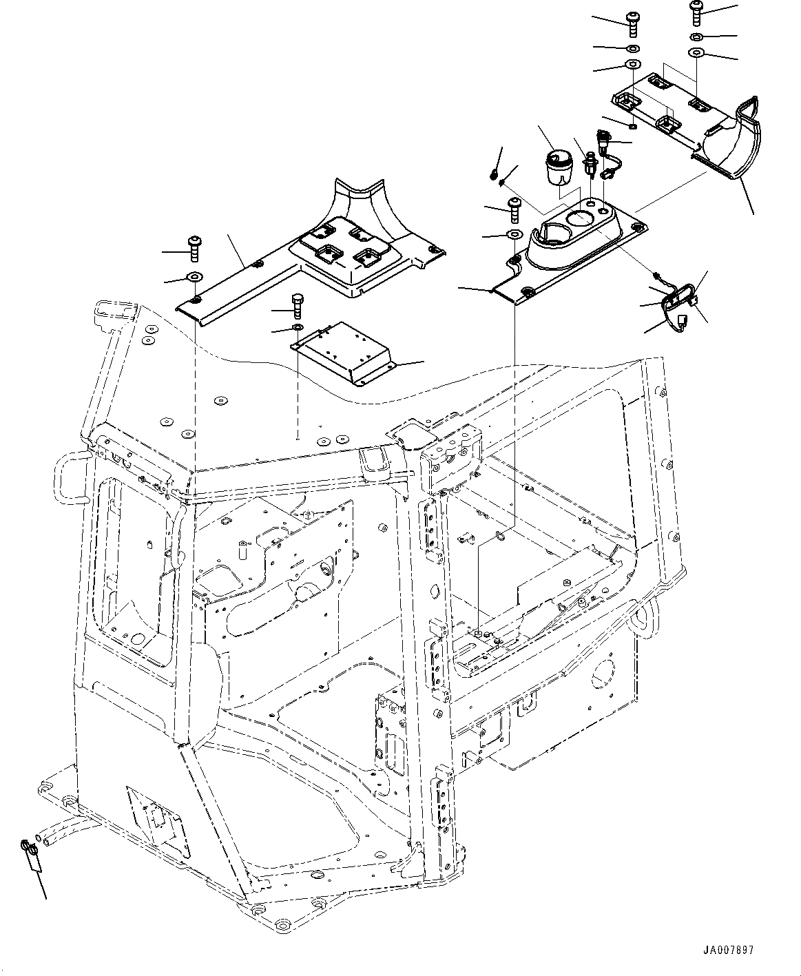 Схема запчастей Komatsu D65EX-17 - КАБИНА ROPS, КОМПОНЕНТЫ (№-) КАБИНА ROPS, С AM-FM STEREO РАДИО С AUX ФИКСИР., ЕСКАНАТ И ASIA, ДЛЯ D MACHINE УПРАВЛ-Е ЗАГЛУШКА И PLAY