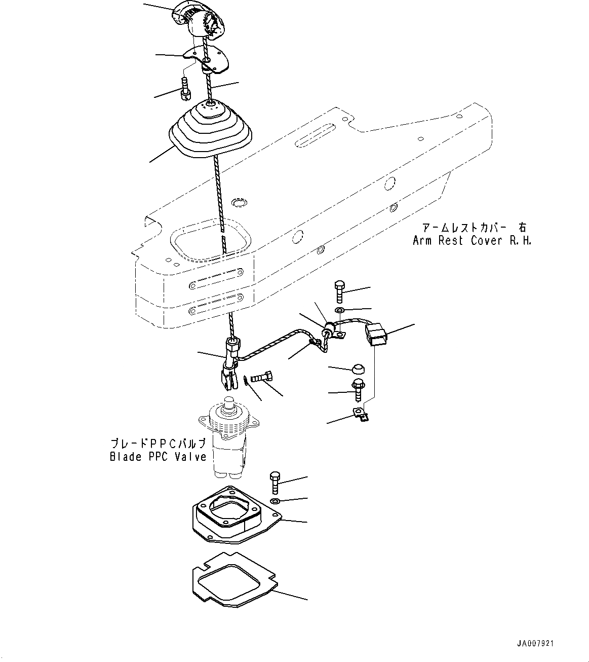 Схема запчастей Komatsu D65EX-17 - DOZER УПРАВЛ-Е, РЫЧАГ (№-) DOZER УПРАВЛ-Е, С ОТВАЛ С ПЕРЕКОСОМ