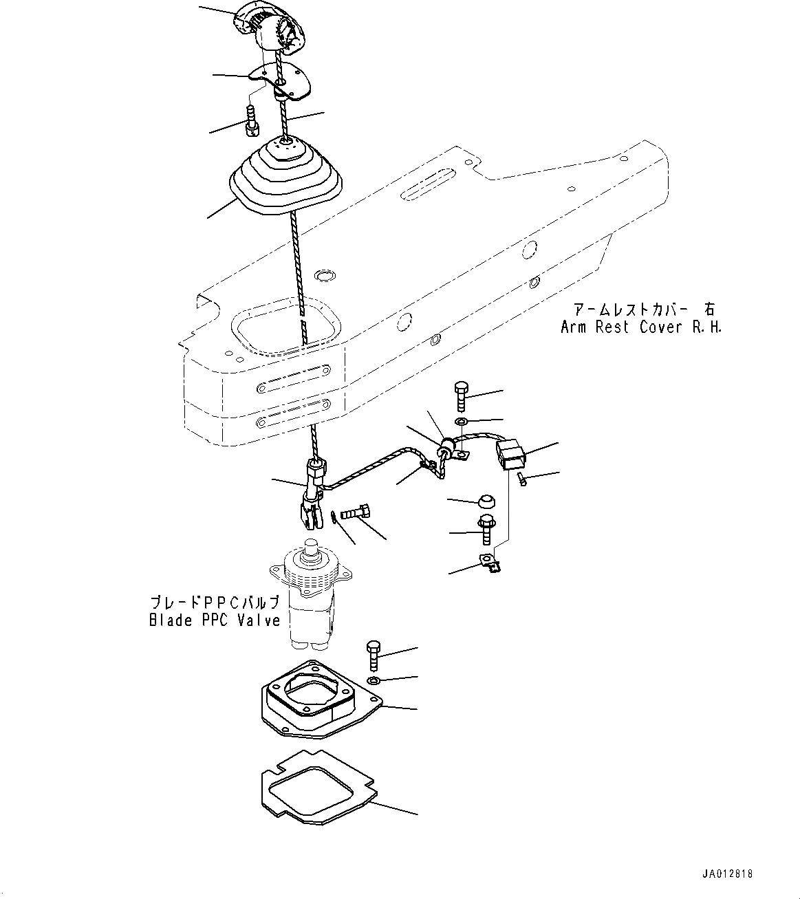 Схема запчастей Komatsu D65EX-17 - DOZER УПРАВЛ-Е, РЫЧАГ (№-) DOZER УПРАВЛ-Е, С ОТВАЛ С ПЕРЕКОСОМ
