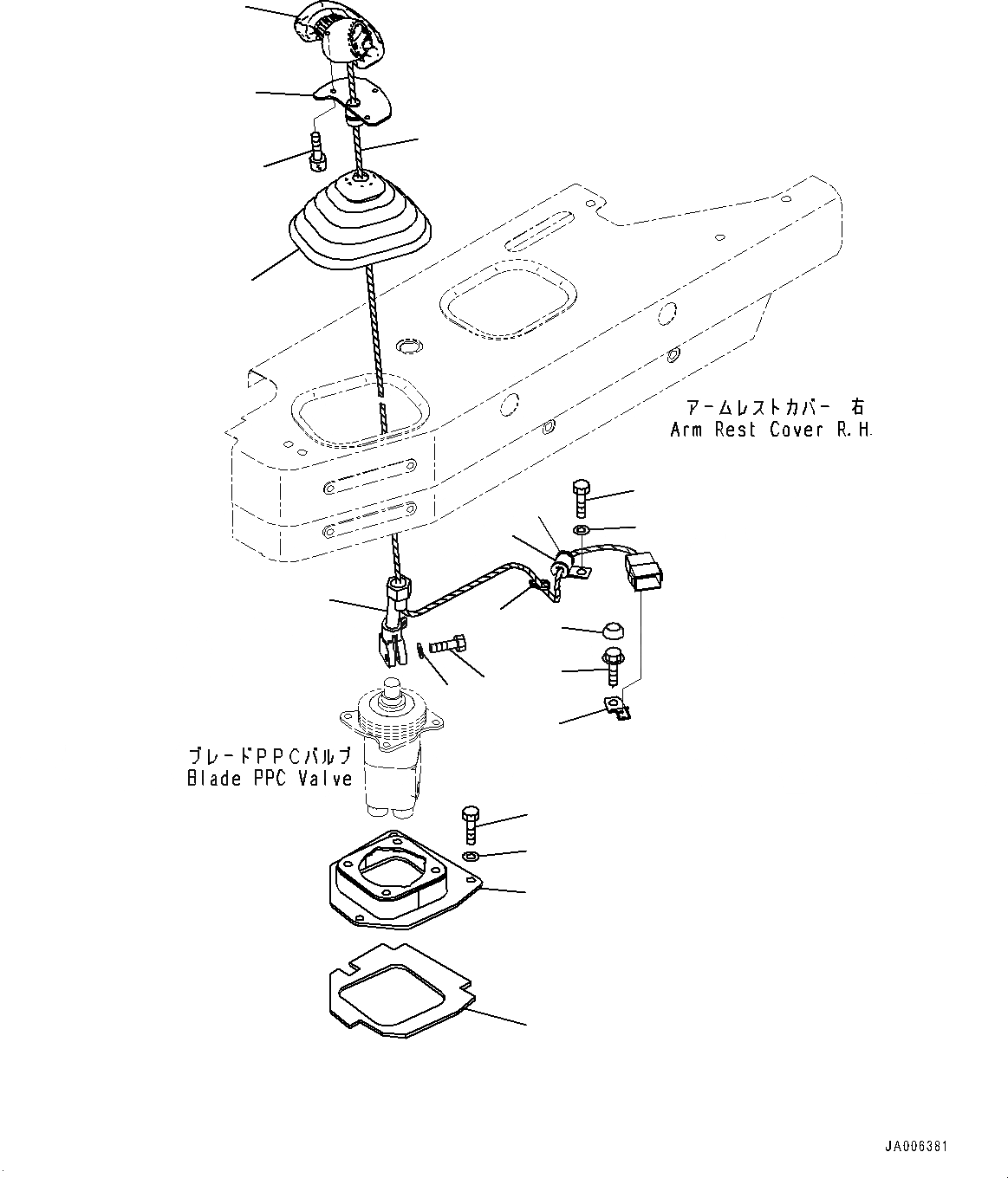 Схема запчастей Komatsu D65EX-17 - DOZER УПРАВЛ-Е, РЫЧАГ (№-) DOZER УПРАВЛ-Е, С ЗАДН. -НАВЕСН. ОБОРУД, ДЛЯ D MACHINE УПРАВЛ-Е ЗАГЛУШКА И PLAY