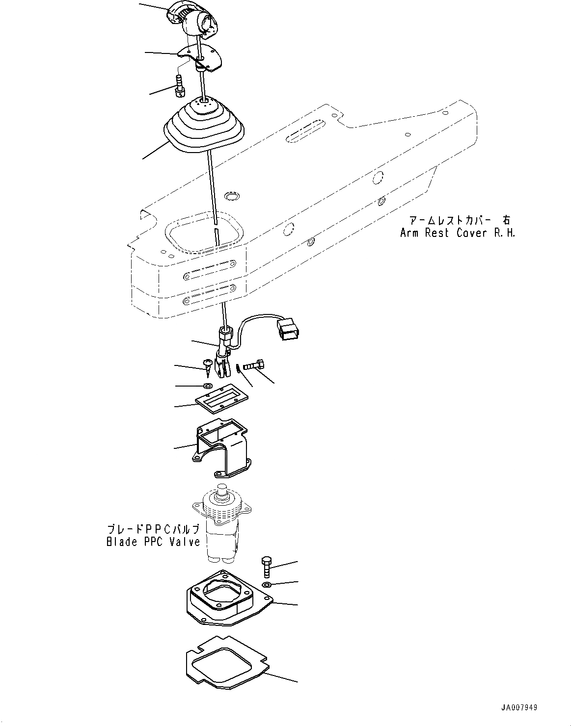 Схема запчастей Komatsu D65EX-17 - DOZER УПРАВЛ-Е, РЫЧАГ (№-) DOZER УПРАВЛ-Е, С УСИЛ. ПОВОРОТНЫЙ ОТВАЛ