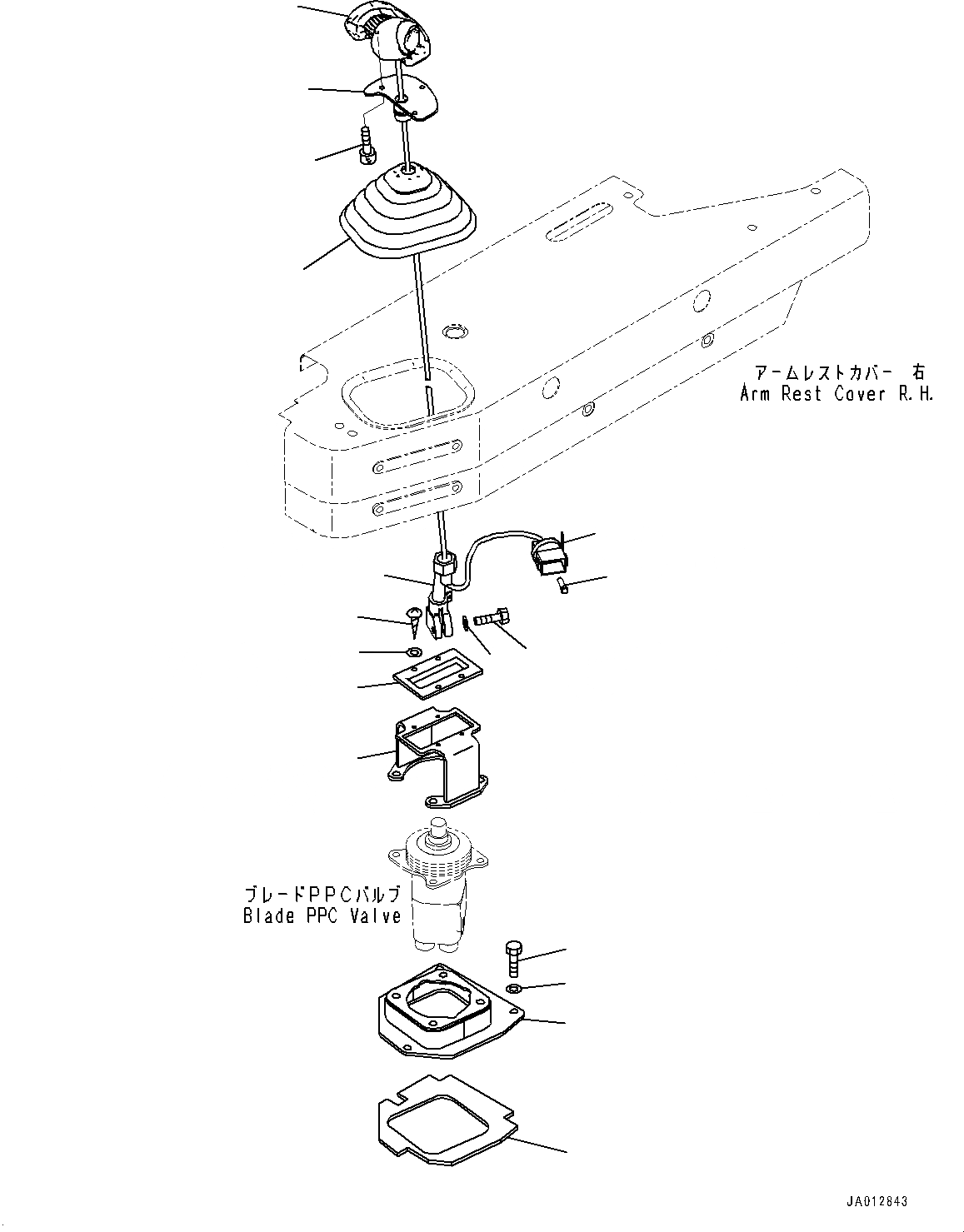 Схема запчастей Komatsu D65EX-17 - DOZER УПРАВЛ-Е, РЫЧАГ (№-) DOZER УПРАВЛ-Е, С УСИЛ. ПОВОРОТНЫЙ ОТВАЛ