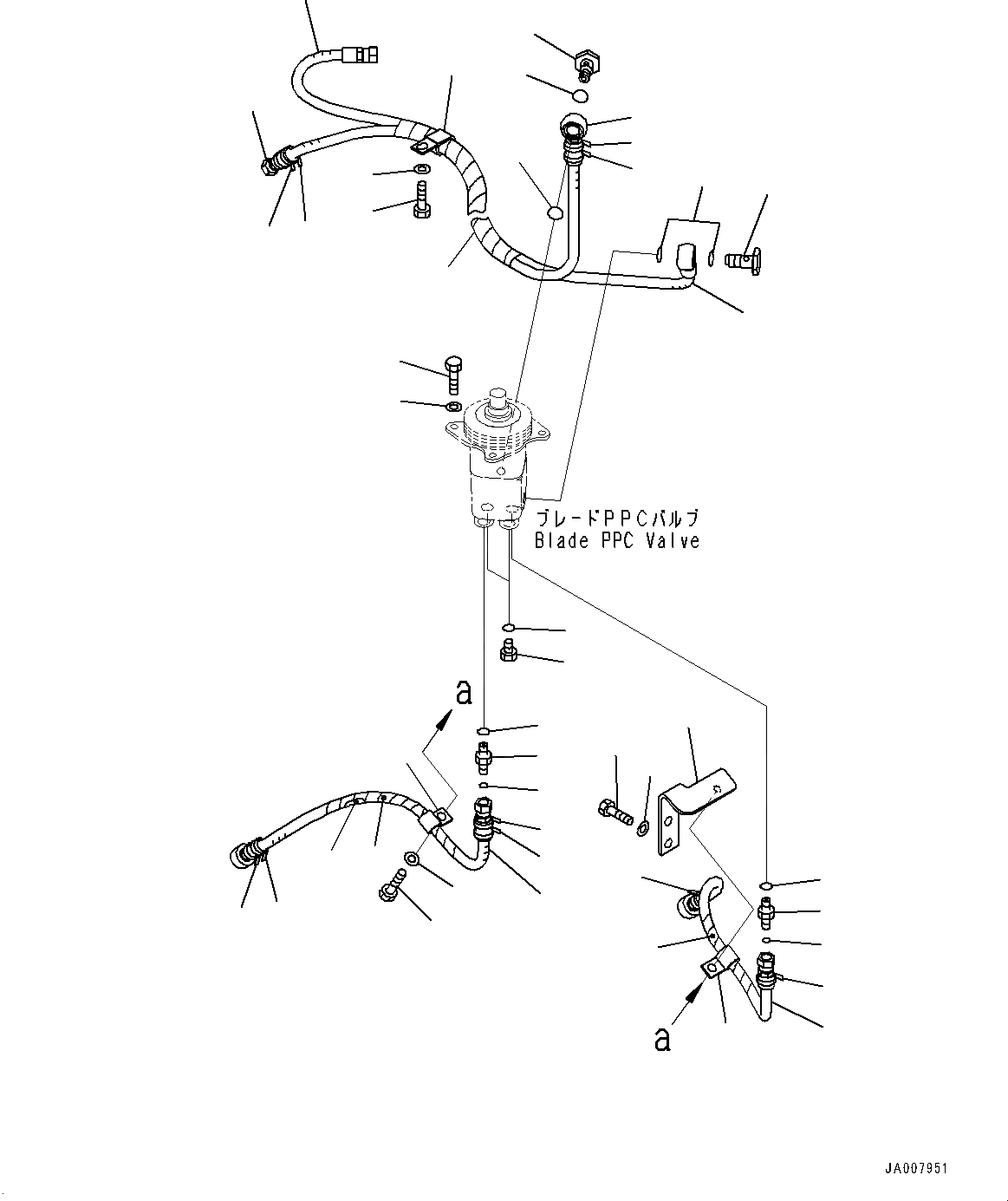 Схема запчастей Komatsu D65EX-17 - DOZER УПРАВЛ-Е, ШЛАНГИ (№-) DOZER УПРАВЛ-Е, С УСИЛ. ПОВОРОТНЫЙ ОТВАЛ, ЗАДН. -НАВЕСН. ОБОРУД