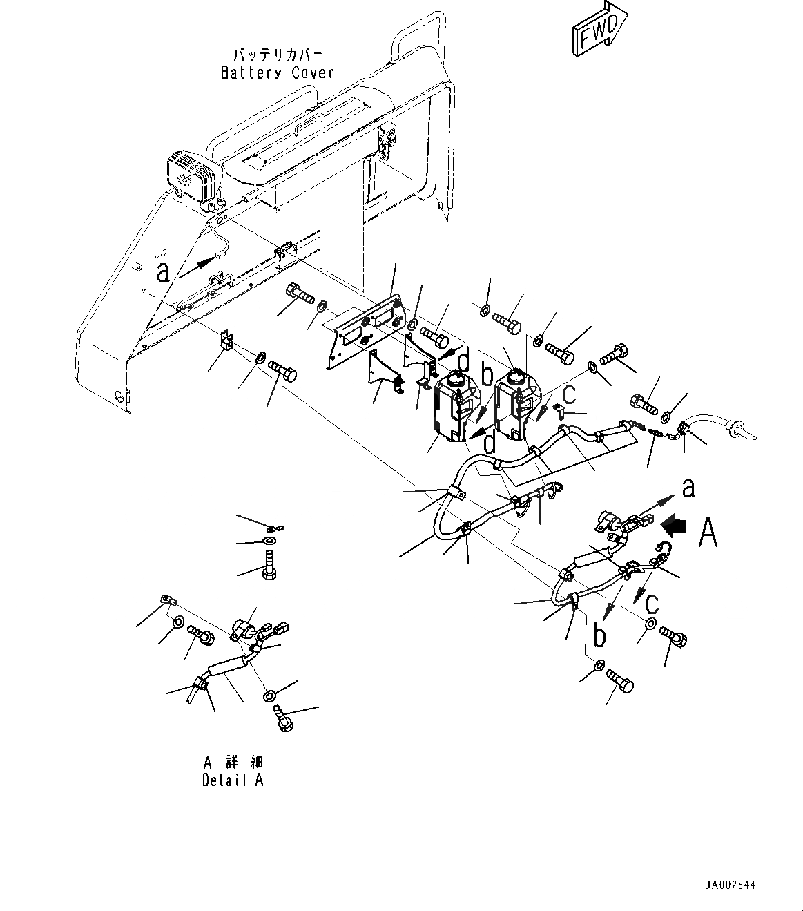 Схема запчастей Komatsu D65EX-17 - ОМЫВАТЕЛЬ СТЕКЛА БАК (№-) ОМЫВАТЕЛЬ СТЕКЛА БАК