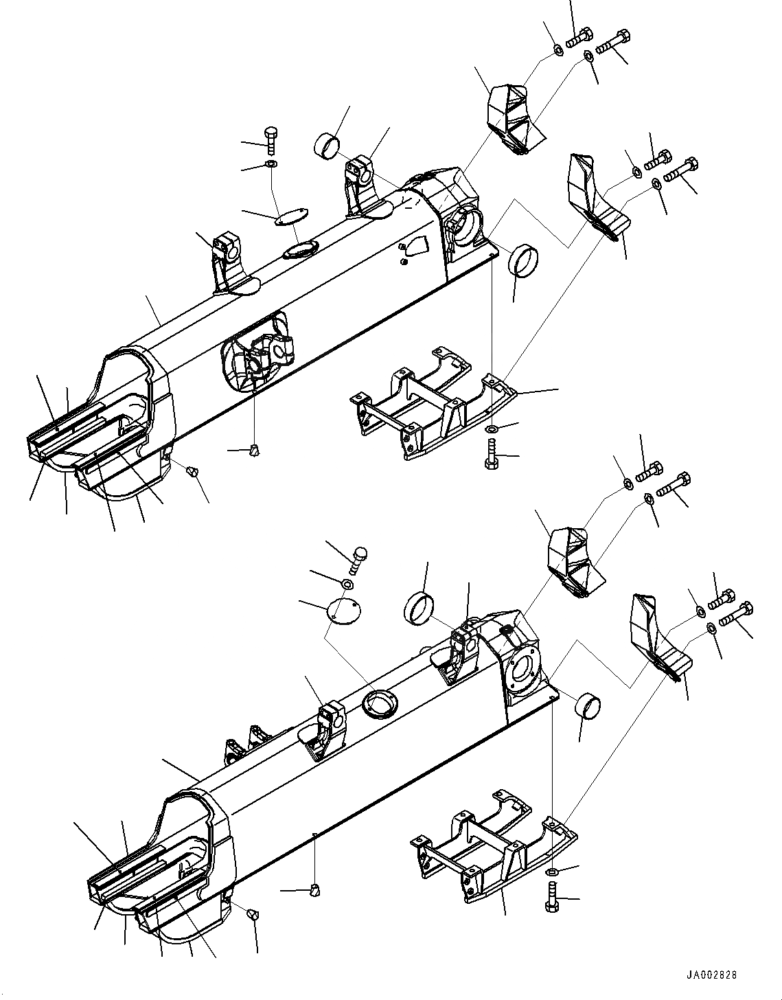 Схема запчастей Komatsu D65EX-17 - ГУСЕНИЧНАЯ РАМА, (№-7) ГУСЕНИЧНАЯ РАМА, УСИЛ.ENED ТИП, ДЛЯ ПОВОРОТН. ОТВАЛА С ИЗМ. УГЛОМ DOZER, ВНУТР. РАМА