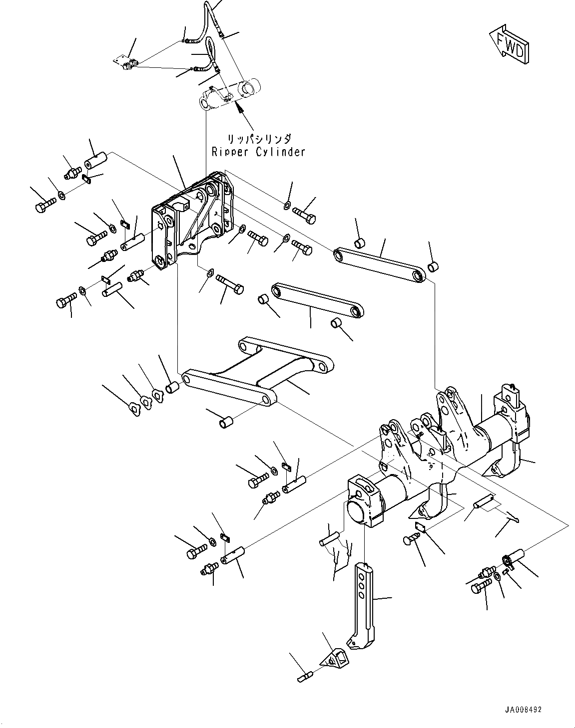 Схема запчастей Komatsu D65EX-17 - РЫХЛИТЕЛЬ ГРУППА (№-) РЫХЛИТЕЛЬ ГРУППА