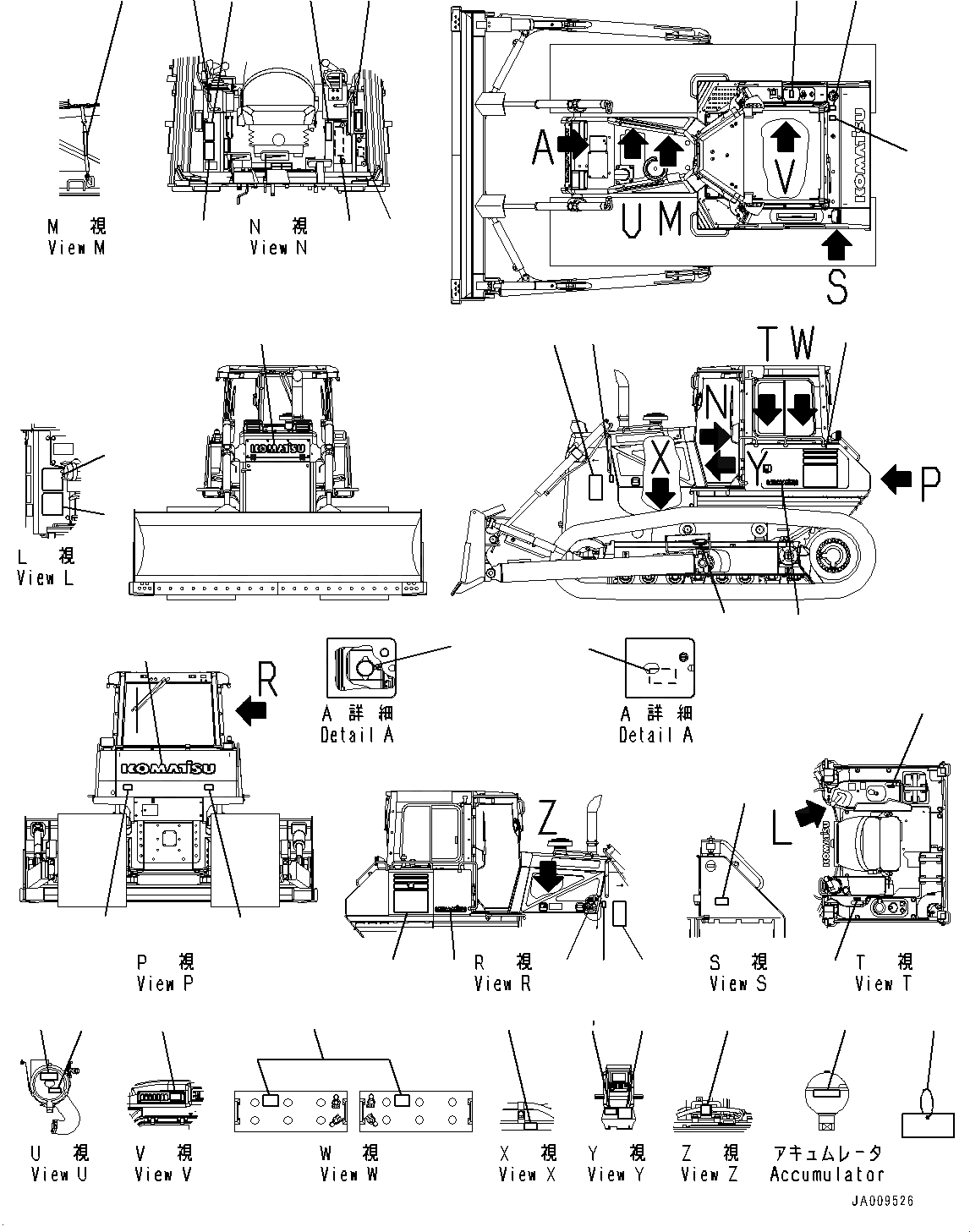 Схема запчастей Komatsu D65EX-17 - МАРКИРОВКА, ТАБЛИЧКИ (№-) МАРКИРОВКА, АНГЛ., С УСИЛ. ПОВОРОТНЫЙ ОТВАЛ ИЛИ ПОВОРОТНЫЙ ОТВАЛ ИЛИ ПРЯМ. DOZER, ДЛЯ СТРАН ЕС НОВ. NOISE ARRANGEMENT 