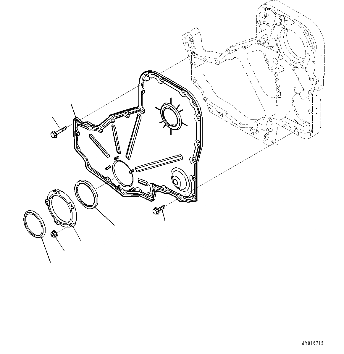 Схема запчастей Komatsu SAA6D114E-5B - ПЕРЕДН. ПРИВОД КРЫШКА(№9-) ПЕРЕДН. ПРИВОД COVER