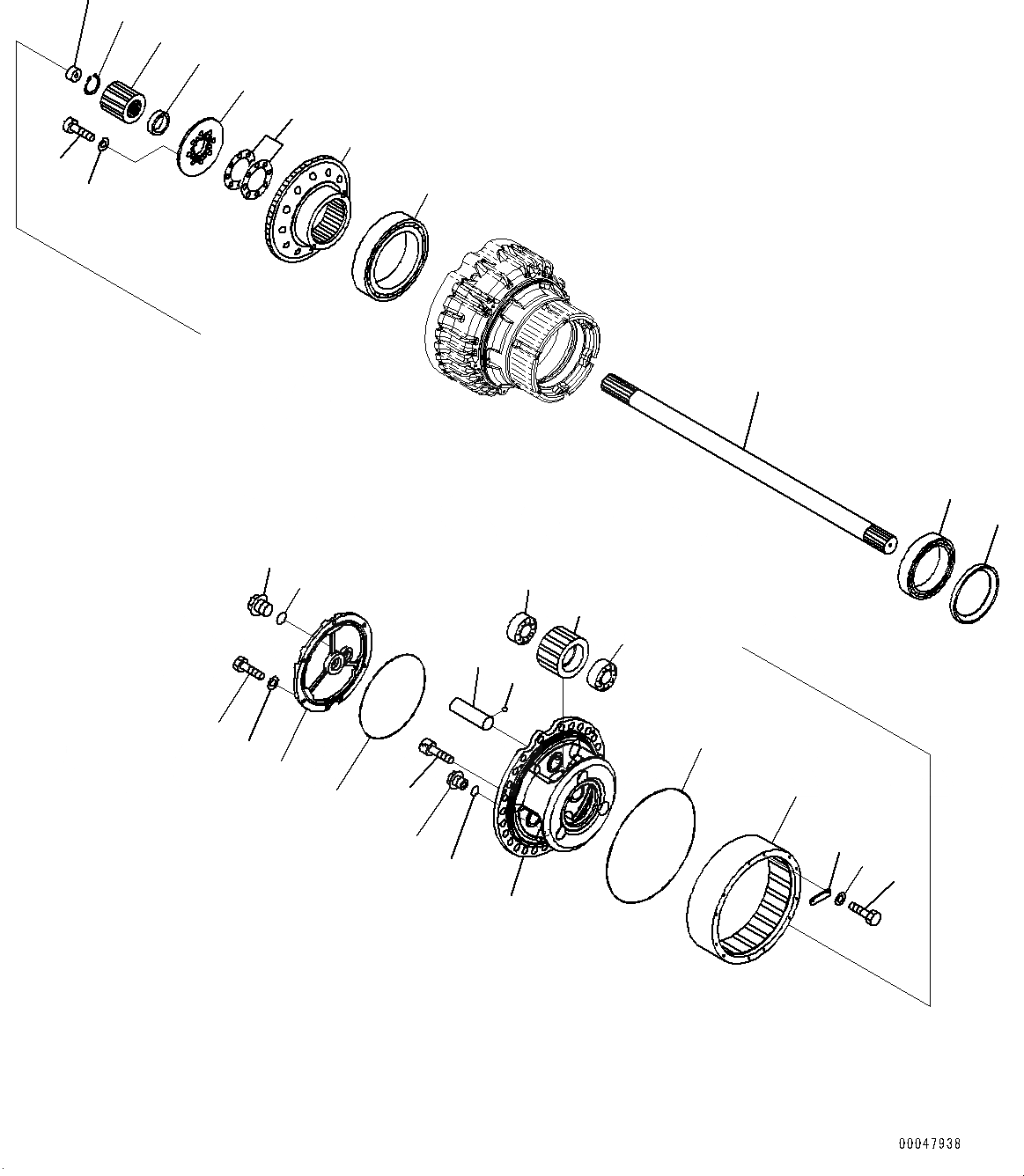 Схема запчастей Komatsu WA500-6 - ЗАДН. МОСТ, КОНЕЧНАЯ ПЕРЕДАЧА ПРАВ. (/) (№79-) ЗАДН. МОСТ, ДЛЯ STONE ОБСЛУЖ-Е СПЕЦ-Я.