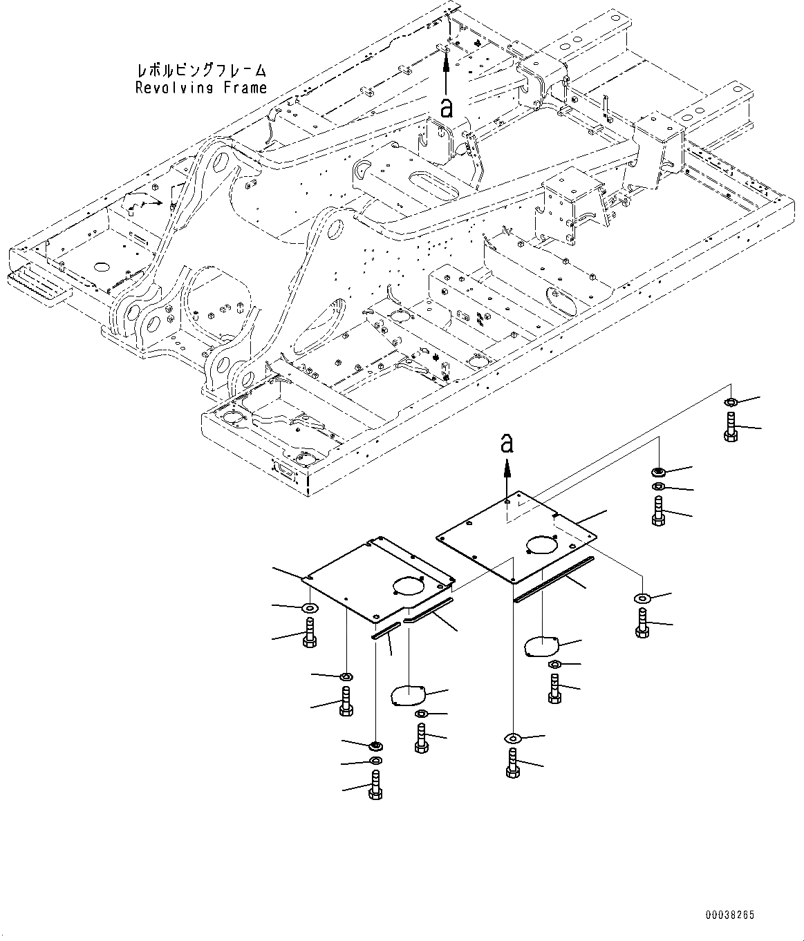 Схема запчастей Komatsu PC650LC-8E0 - НИЖН. КРЫШКА, ОСНОВНАЯ РАМА, ПРАВ. (№-) НИЖН. КРЫШКА