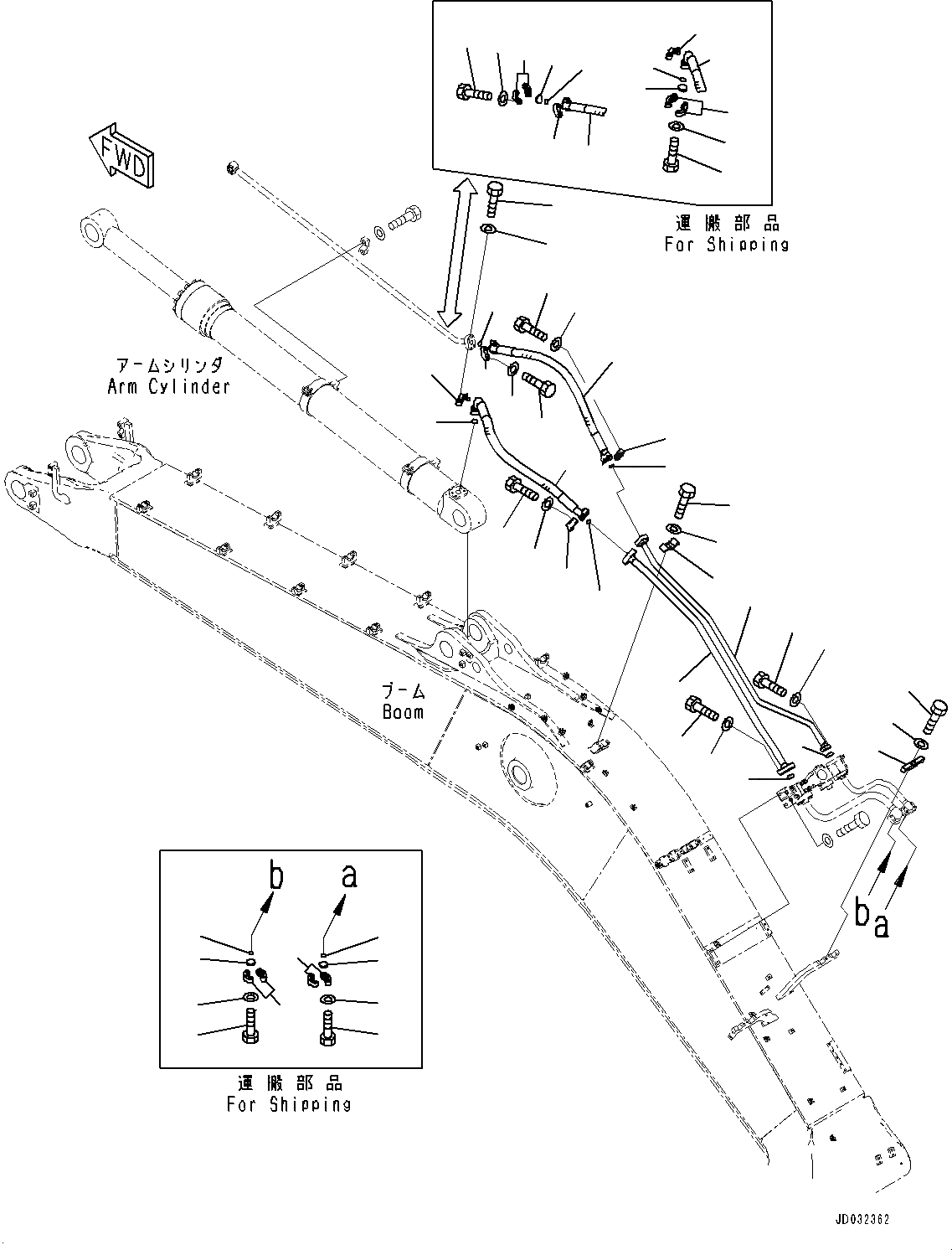 Схема запчастей Komatsu PC650LC-8E0 - СТРЕЛА, ЦИЛИНДР РУКОЯТИТРУБЫ (/) (№-) СТРЕЛА, 7MM, -НАВЕСН. ОБОРУД ДЛЯ МОЛОТА