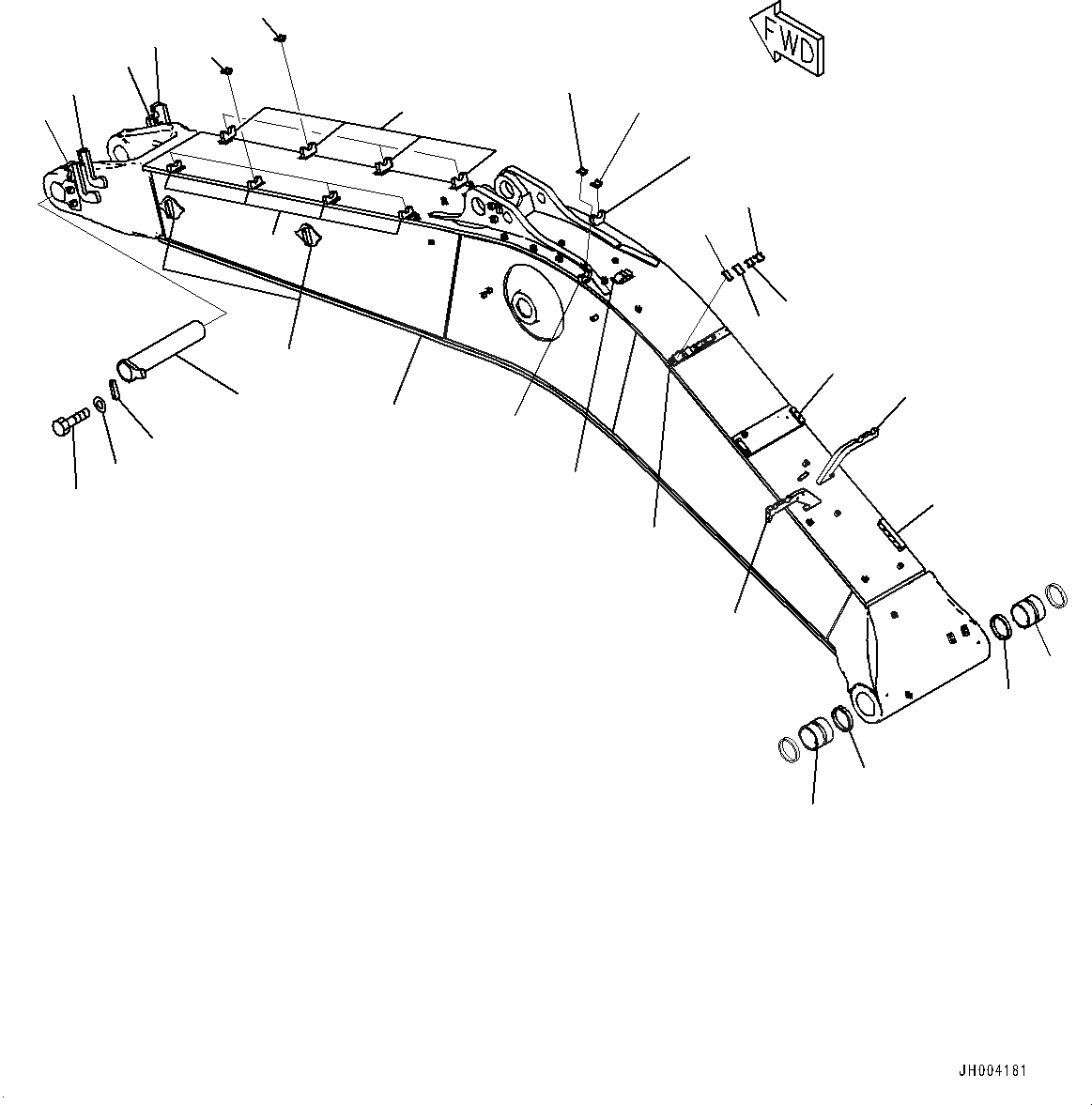 Схема запчастей Komatsu PC650LC-8E0 - СТРЕЛА, СТРЕЛА И ВЕРХН. ПАЛЕЦ (№-) СТРЕЛА, 7MM, -НАВЕСН. ОБОРУД ДЛЯ МОЛОТА, С СТРЕЛА И РУКОЯТЬ ГИДРАВЛ DRIFT PREВЕНТИЛЯТОРION КЛАПАН
