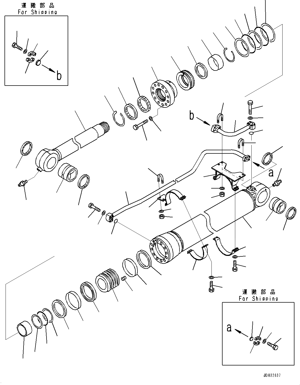 Схема запчастей Komatsu PC650LC-8E0 - РУКОЯТЬ, ВНУТР. ЧАСТИ, ЦИЛИНДР КОВША (№-) РУКОЯТЬ, MM