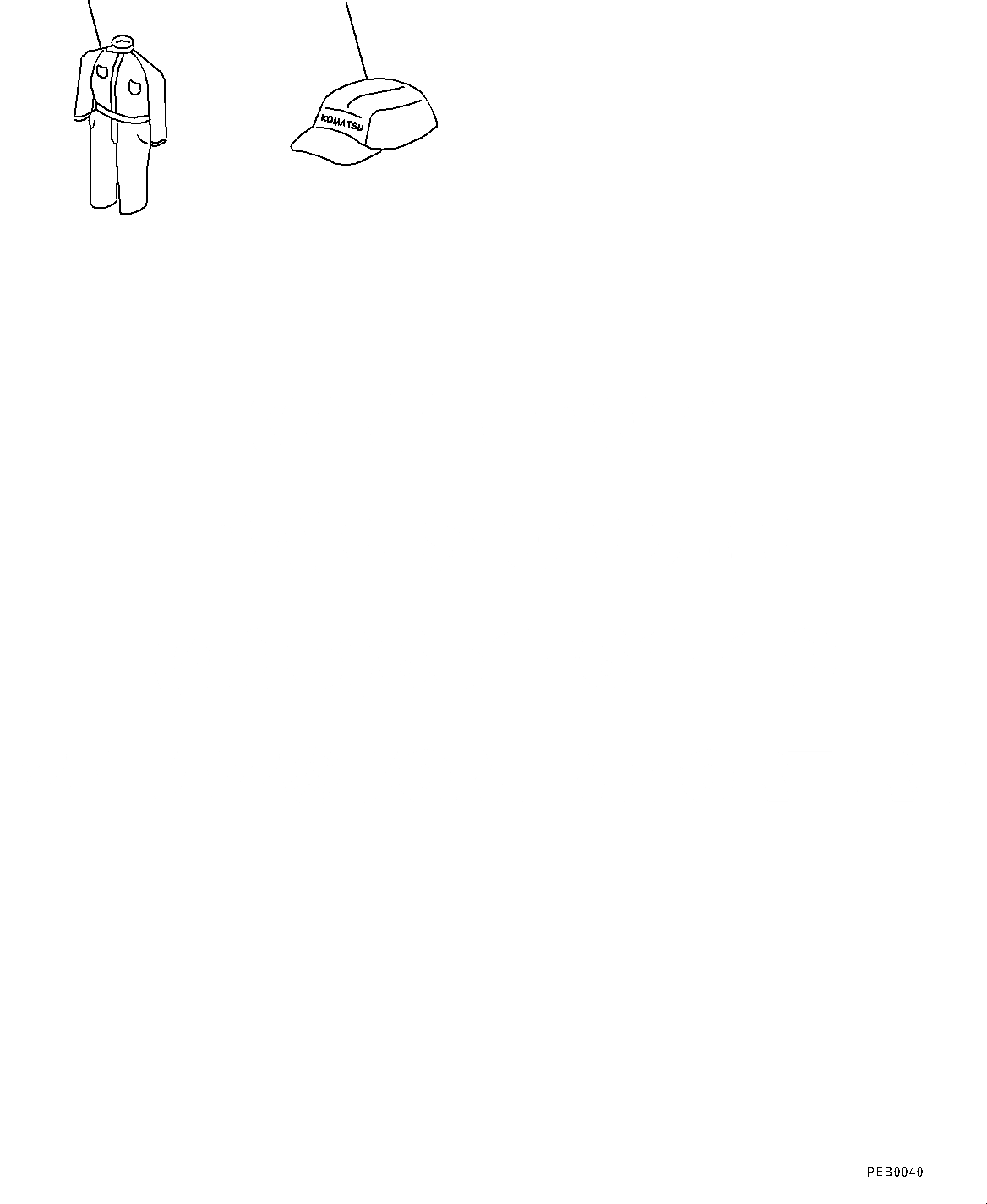 Схема запчастей Komatsu PC650LC-8E0 - КЕПКА И КОМБИНЕЗОН (№-) КЕПКА И КОМБИНЕЗОН