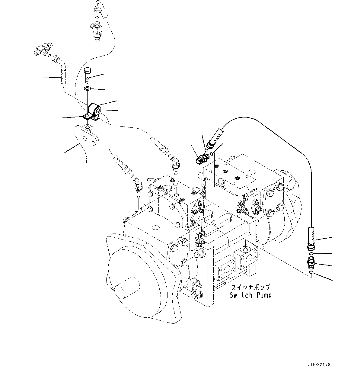 Схема запчастей Komatsu WA900-3E0 - ГИДРОТРАНСФОРМАТОР И ТРАНСМИССИЯ, КЛАПАН PPCТРУБЫ, ЗАДН. (/) (№9-) ГИДРОТРАНСФОРМАТОР И ТРАНСМИССИЯ