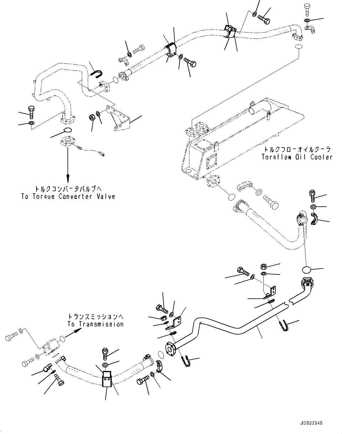 Схема запчастей Komatsu WA900-3E0 - ГИДРОТРАНСФОРМАТОР И ТРАНСМИССИЯ МАСЛОПРОВОДЯЩАЯ ЛИНИЯ, ТРУБЫ (/) (№9-) ГИДРОТРАНСФОРМАТОР И ТРАНСМИССИЯ МАСЛОПРОВОДЯЩАЯ ЛИНИЯ