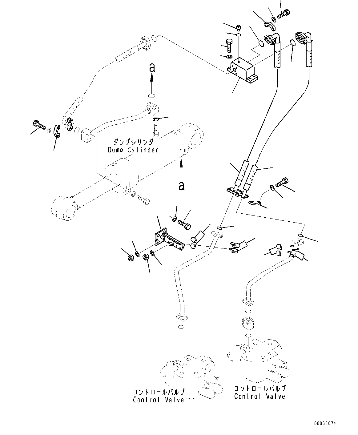 Схема запчастей Komatsu WA900-3E0 - ГИДРОЛИНИЯ, ГИДРОЦИЛИНДР КОВША НИЖН. ТРУБЫ (№9-) ГИДРОЛИНИЯ