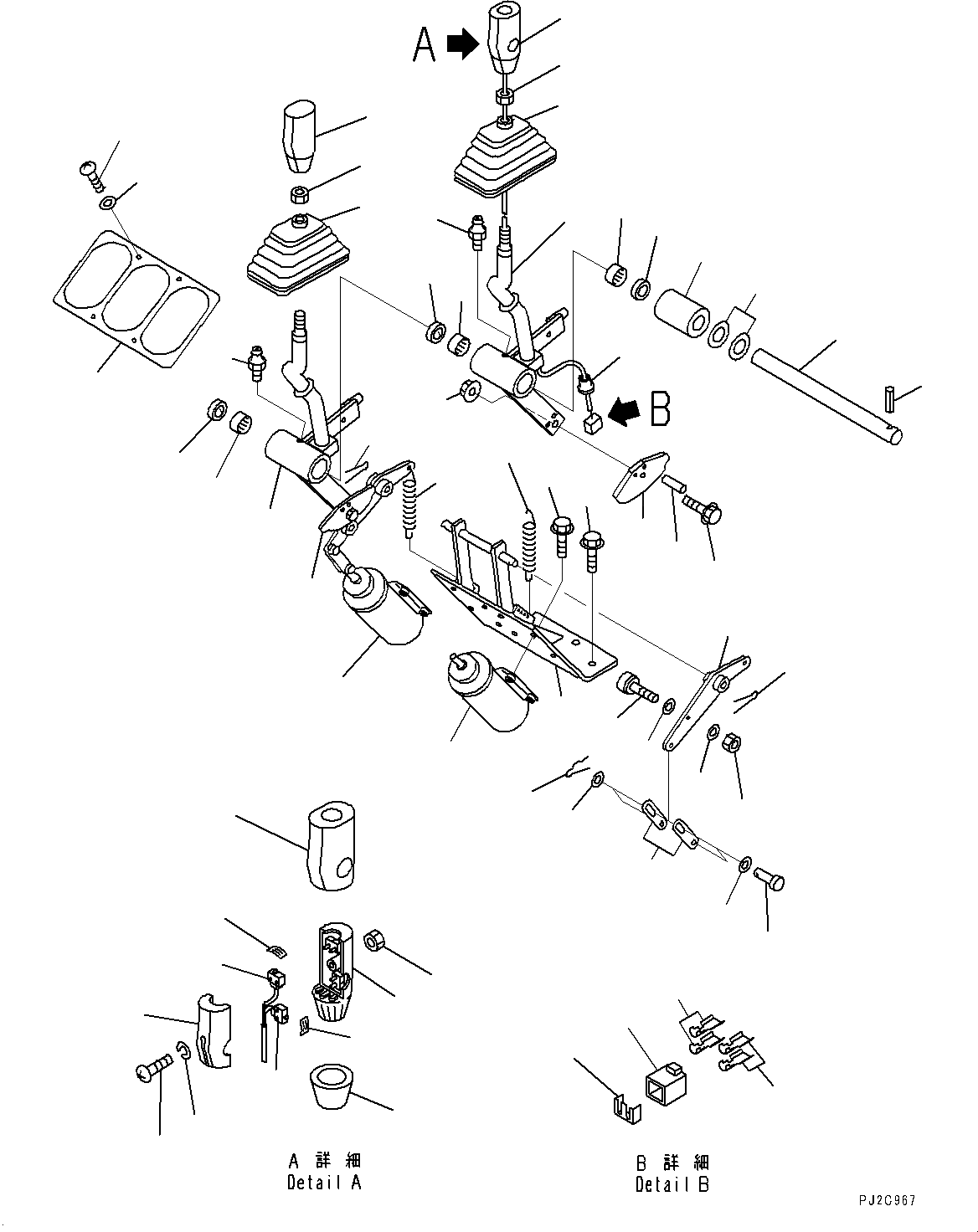 Схема запчастей Komatsu WA900-3E0 - ПОЛ, РЫЧАГ УПРАВЛЕНИЯ РАБОЧИМ ОБОРУДОВАНИЕМ (№9-) ПОЛ