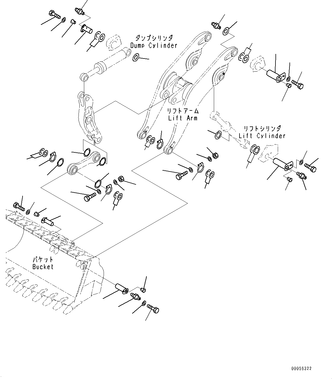 Схема запчастей Komatsu WA900-3E0 - РУКОЯТЬ И BELL CRANK, ПАЛЕЦ (/) (№9-) РУКОЯТЬ И BELL CRANK