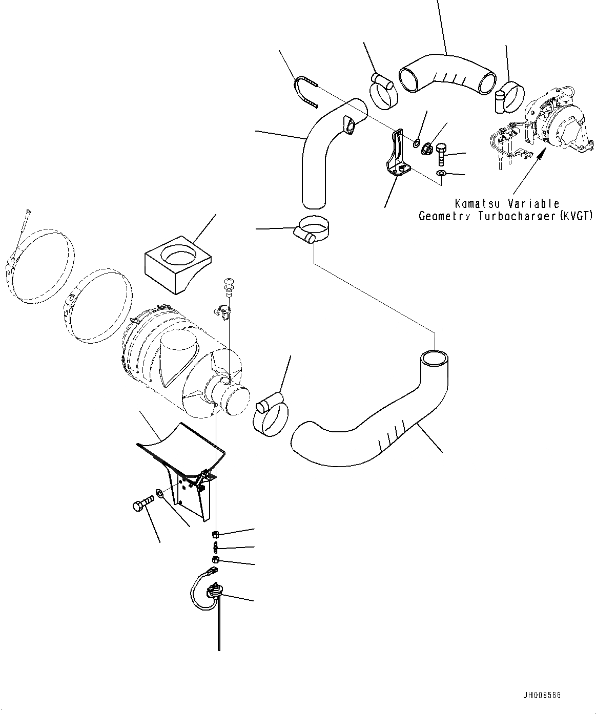 Схема запчастей Komatsu PC490LC-10 - ВОЗДУХООЧИСТИТЕЛЬ, (/) (№8-) ВОЗДУХООЧИСТИТЕЛЬ, С ЗАПРАВОЧН.LING НАСОС